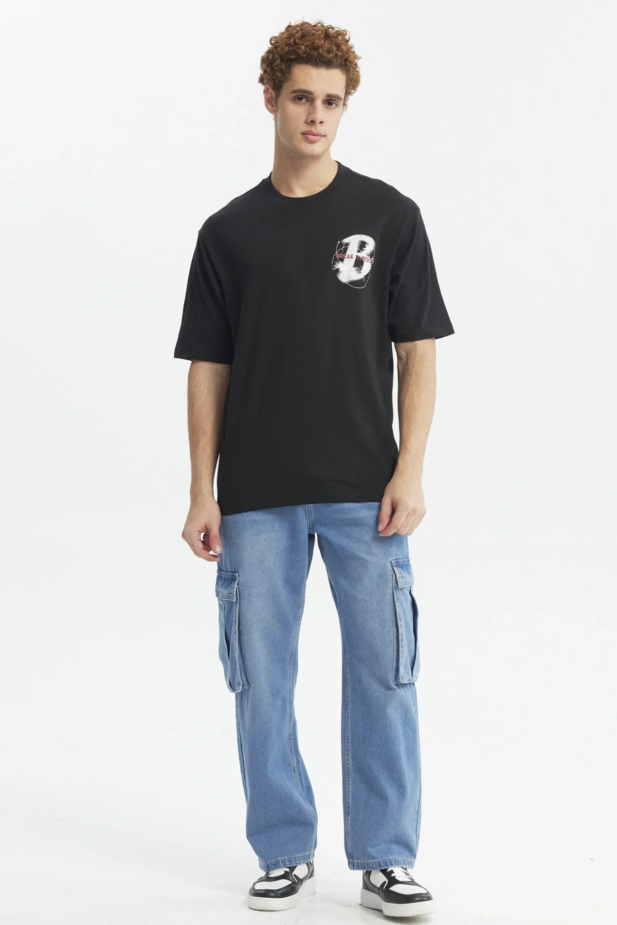 Polera Hombre Oversize Print Negro - Image 4