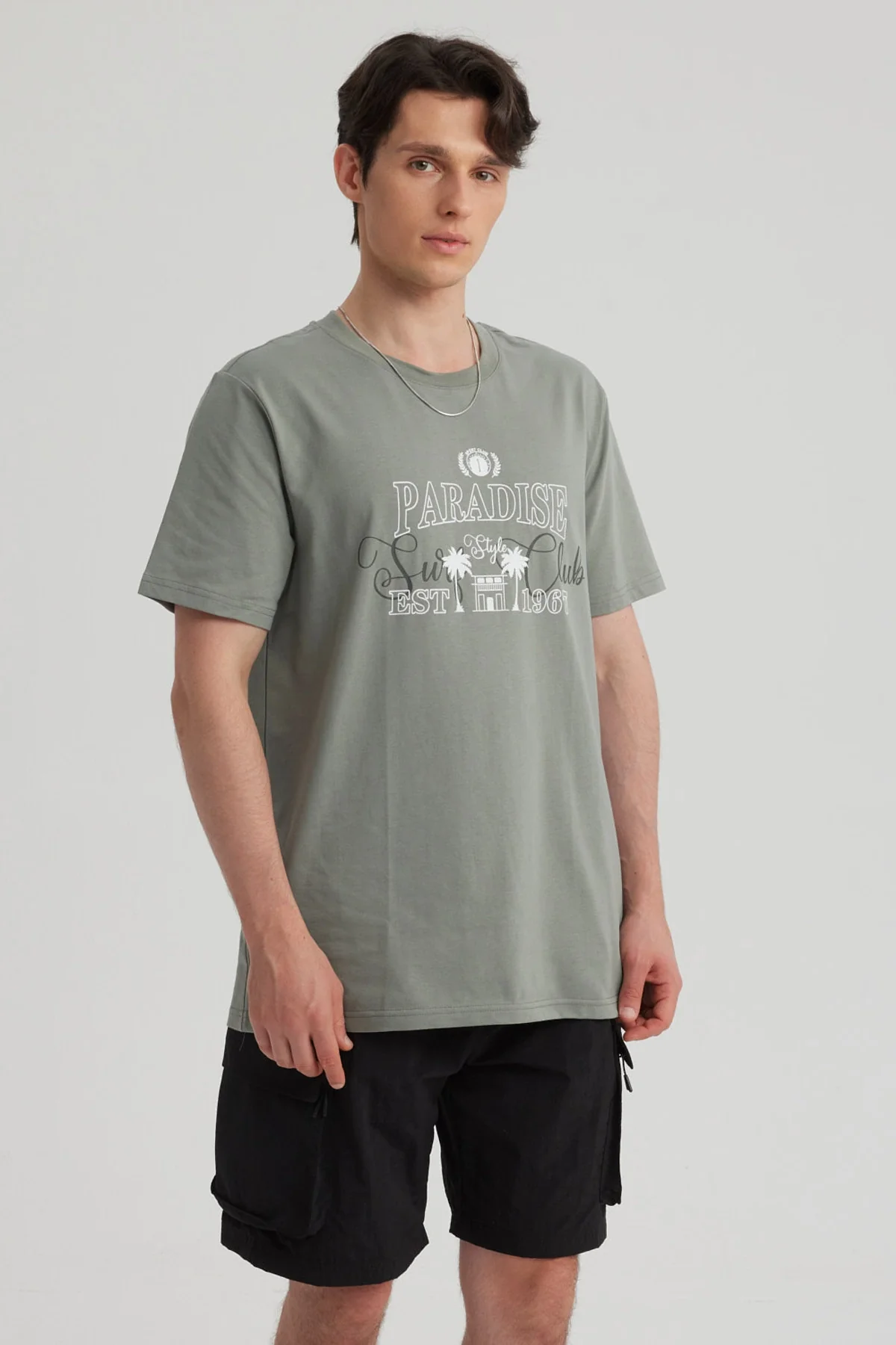 Polera Hombre Oversize Print Verde - Image 2