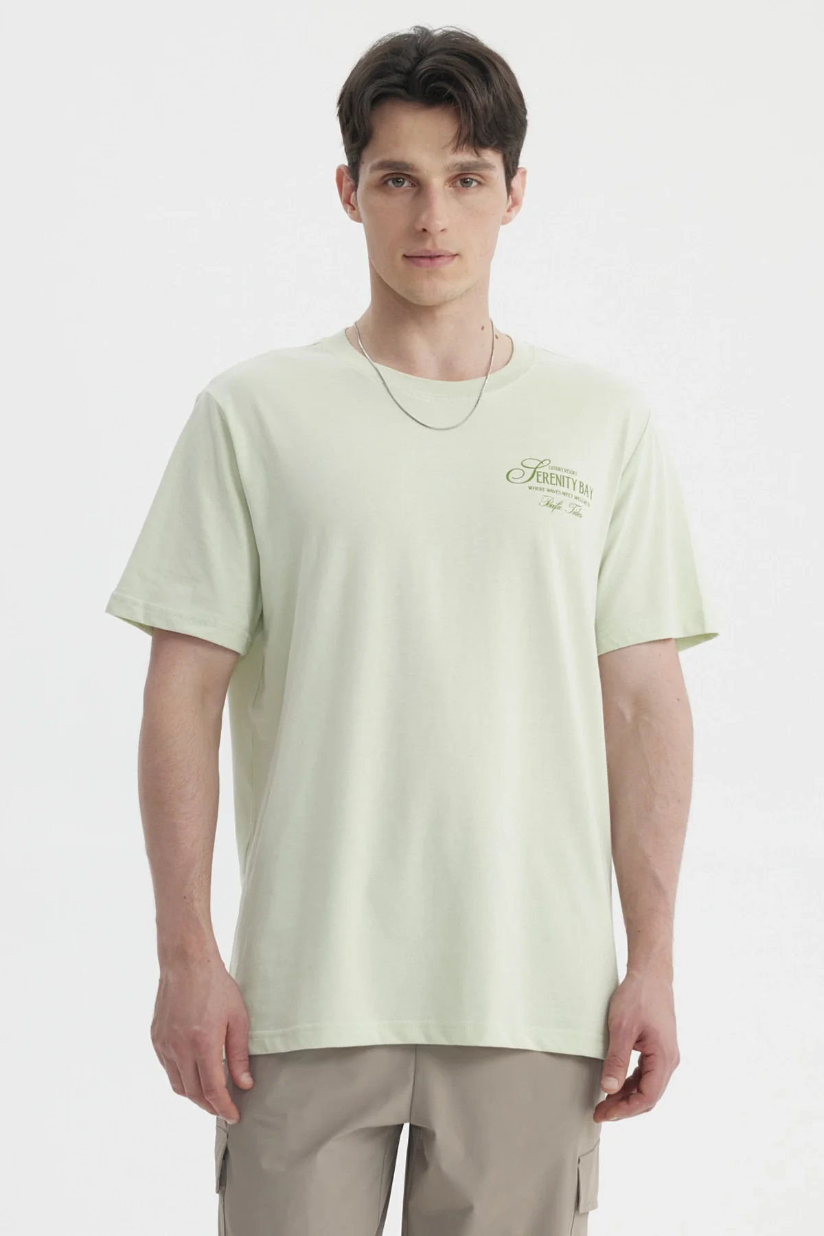 Polera Hombre Oversize Verde Claro