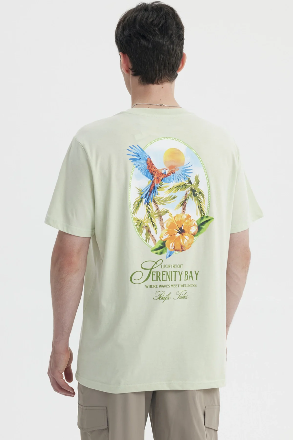 Polera Hombre Oversize Verde Claro - Image 2