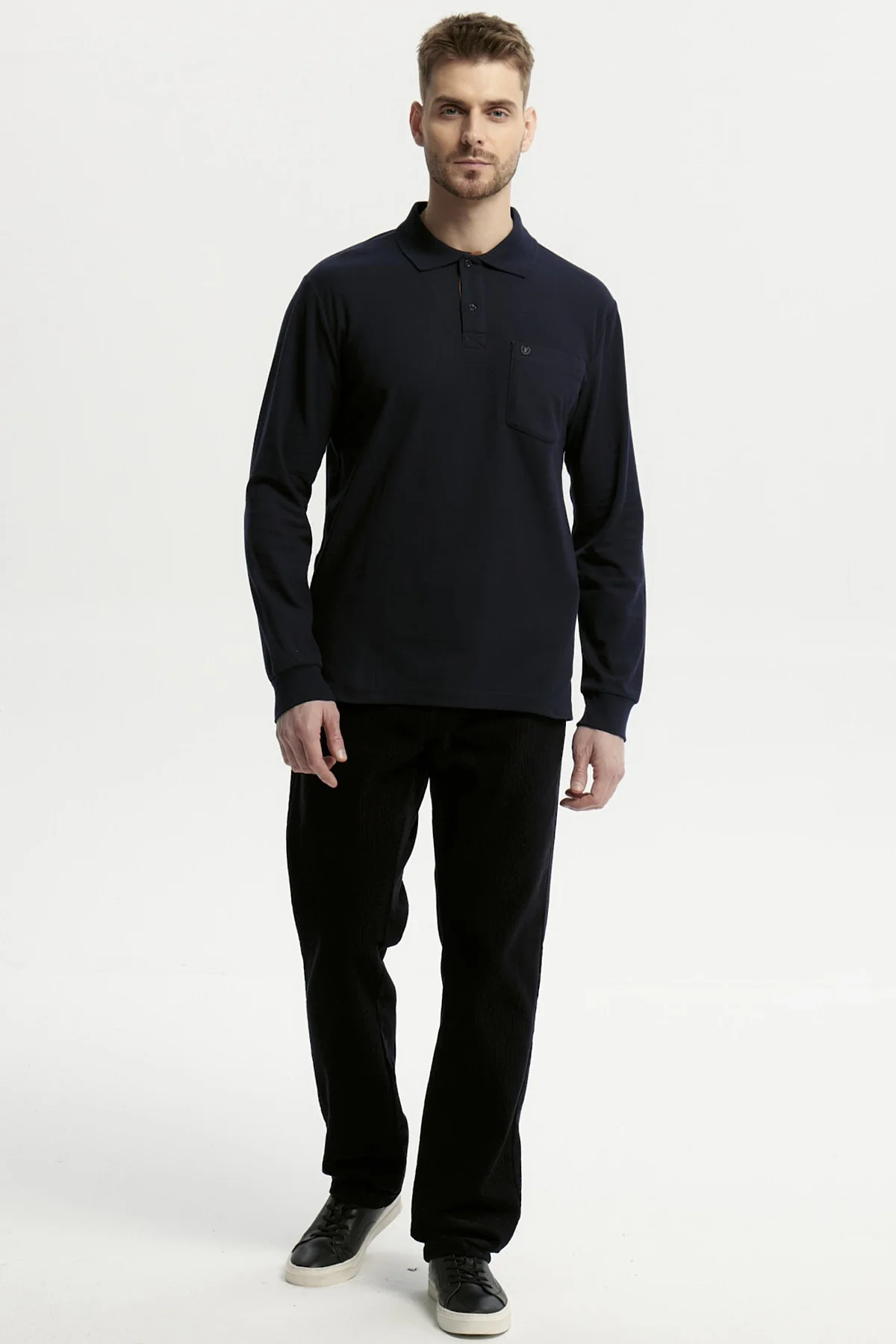Polera Hombre Pique Básica Azul Marino - Image 4
