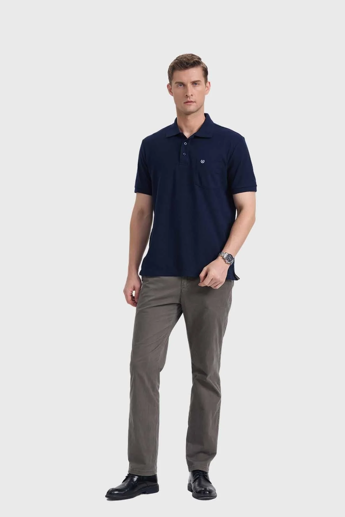 Polera Hombre Piqué Básica Azul Marino - Image 4