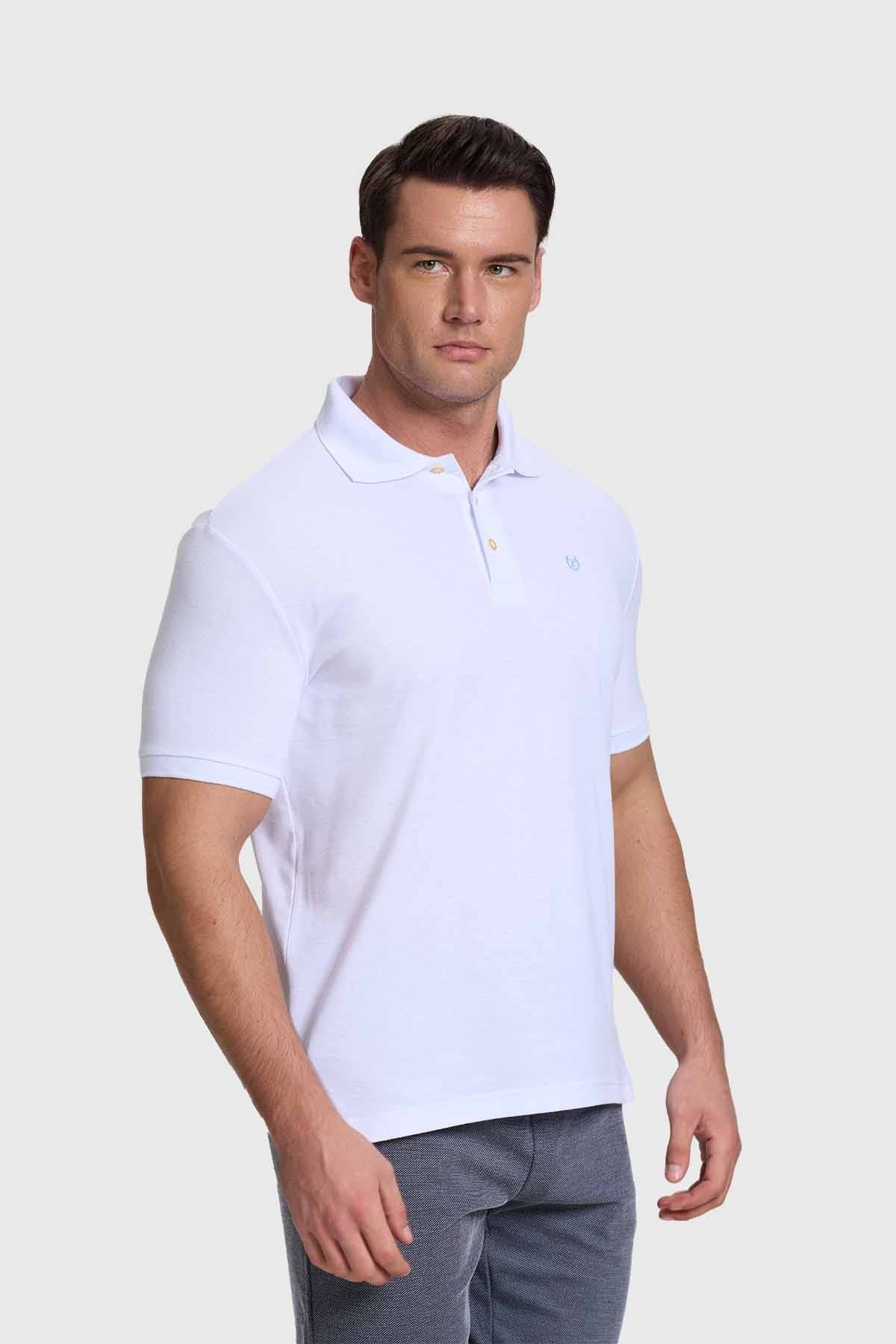 Polera Hombre Piqué Básica Blanco - Image 2