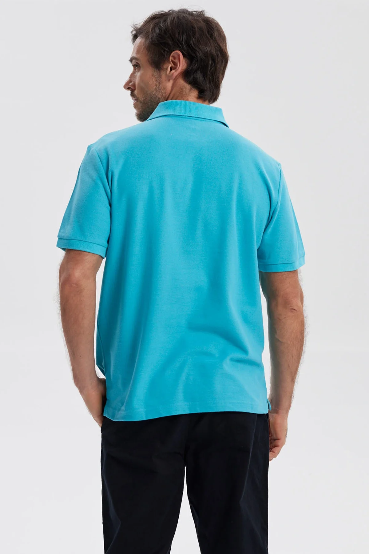 Polera Hombre Pique Básica Lisa Calipso - Image 3