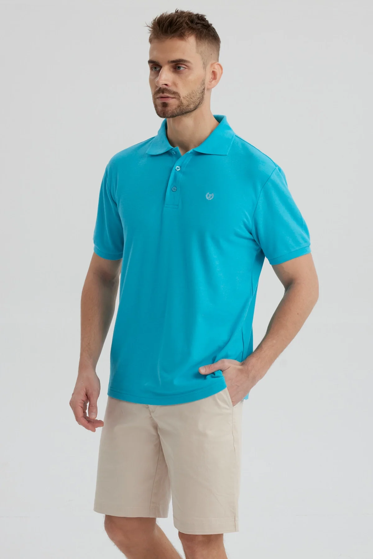Polera Hombre Pique Básica Lisa Calipso - Image 2