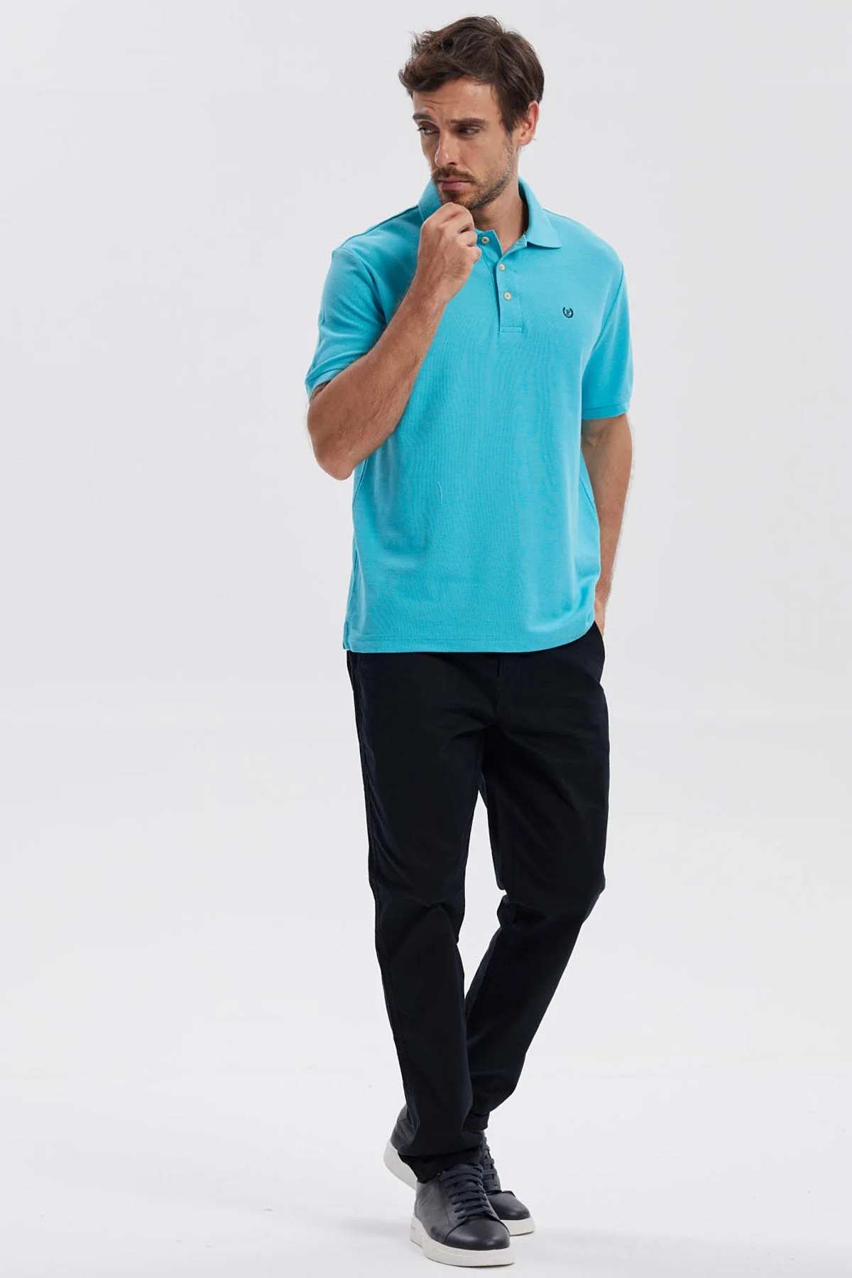 Polera Hombre Pique Básica Lisa Calipso - Image 4