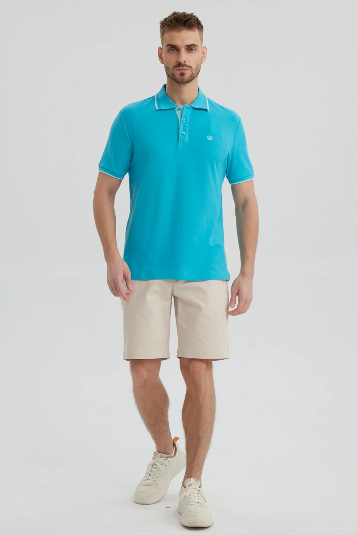 Polera Hombre Pique Básica Lisa Calipso - Image 4