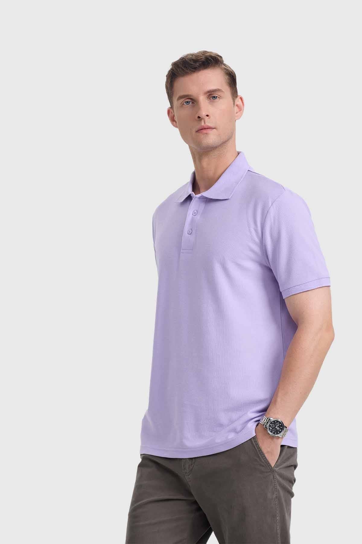 Polera Hombre Piqué Básica Lila - Image 2