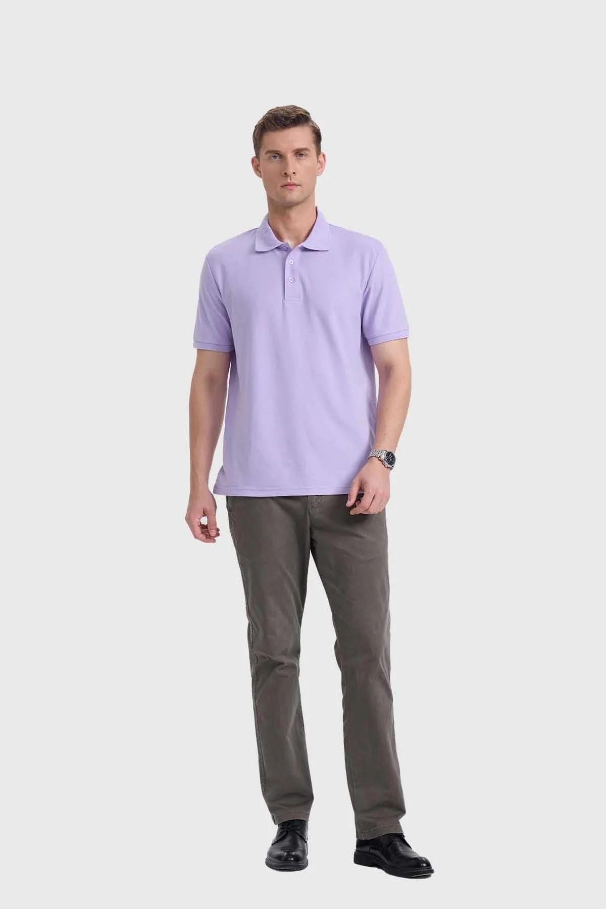 Polera Hombre Piqué Básica Lila - Image 4