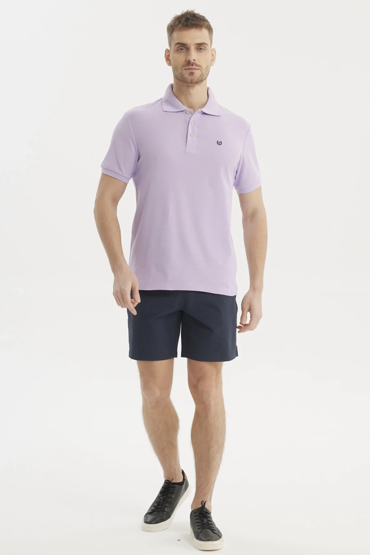 Polera Hombre Pique Básica Lisa Lila - Image 4