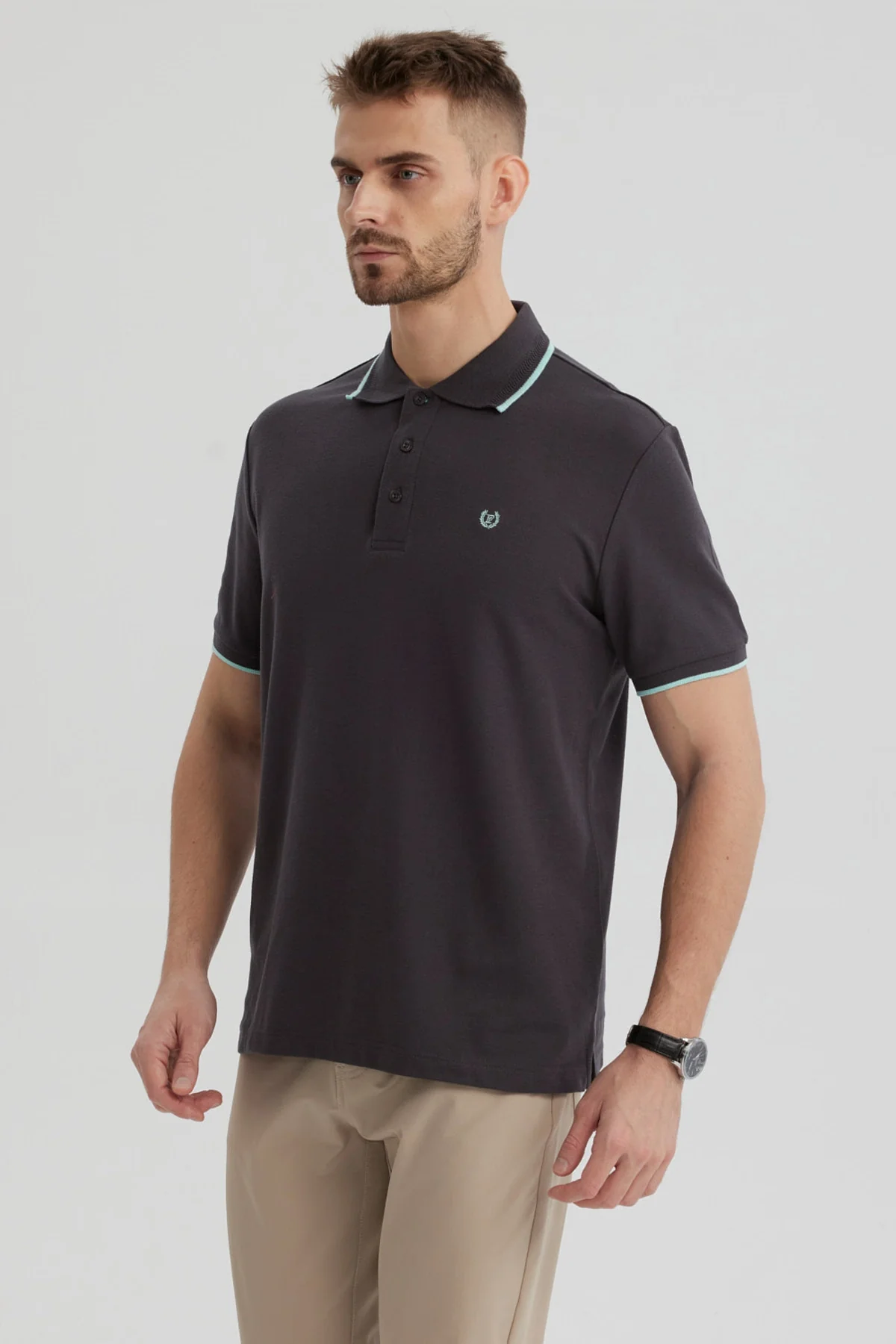 Polera Hombre Pique Básica Lisa Marengo - Image 2
