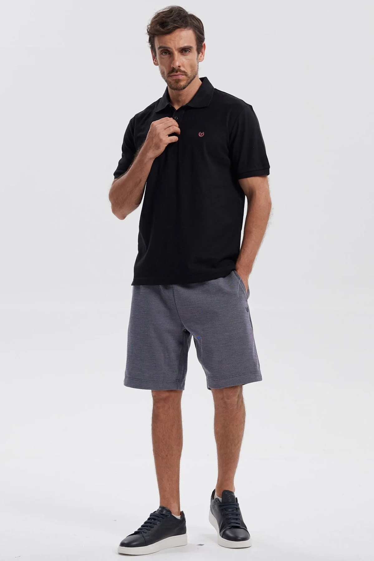 Polera Hombre Pique Básica Lisa Negro - Image 4