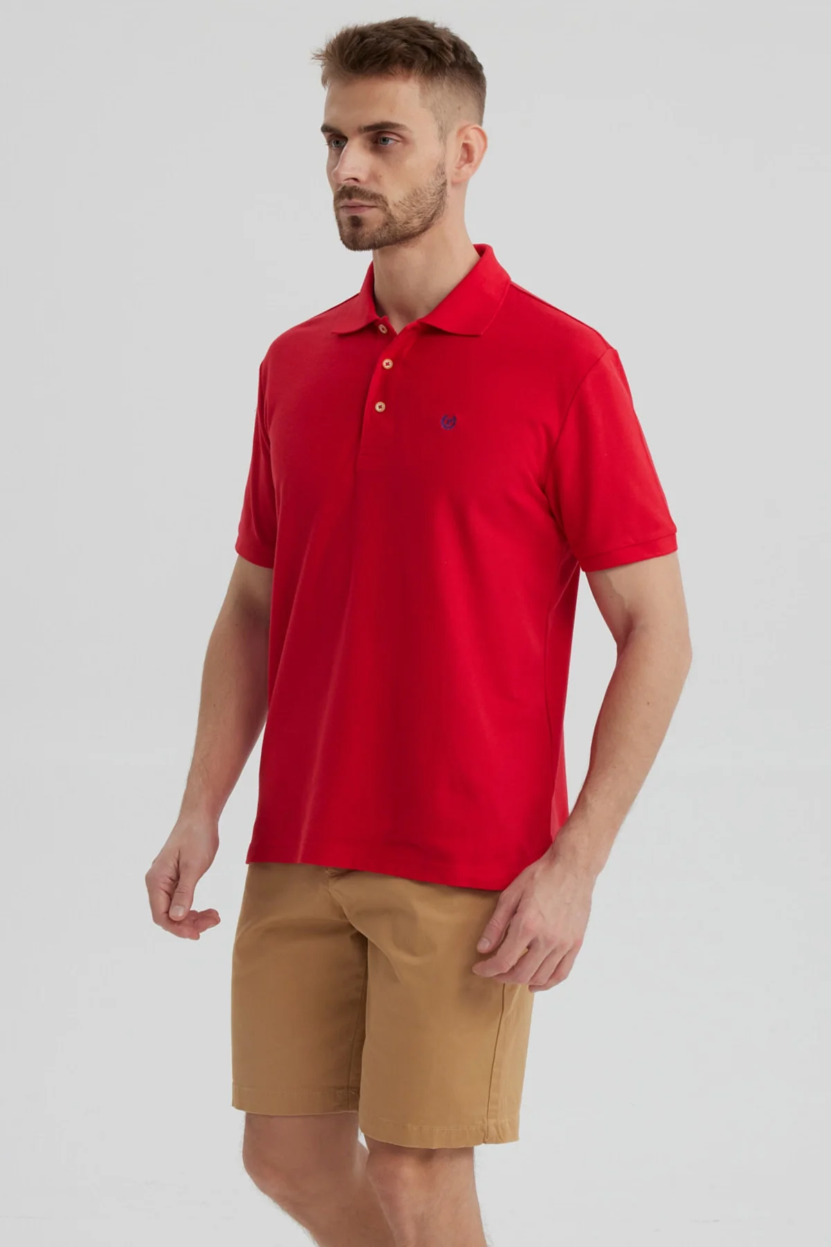 Polera Hombre Pique Básica Lisa Rojo - Image 2