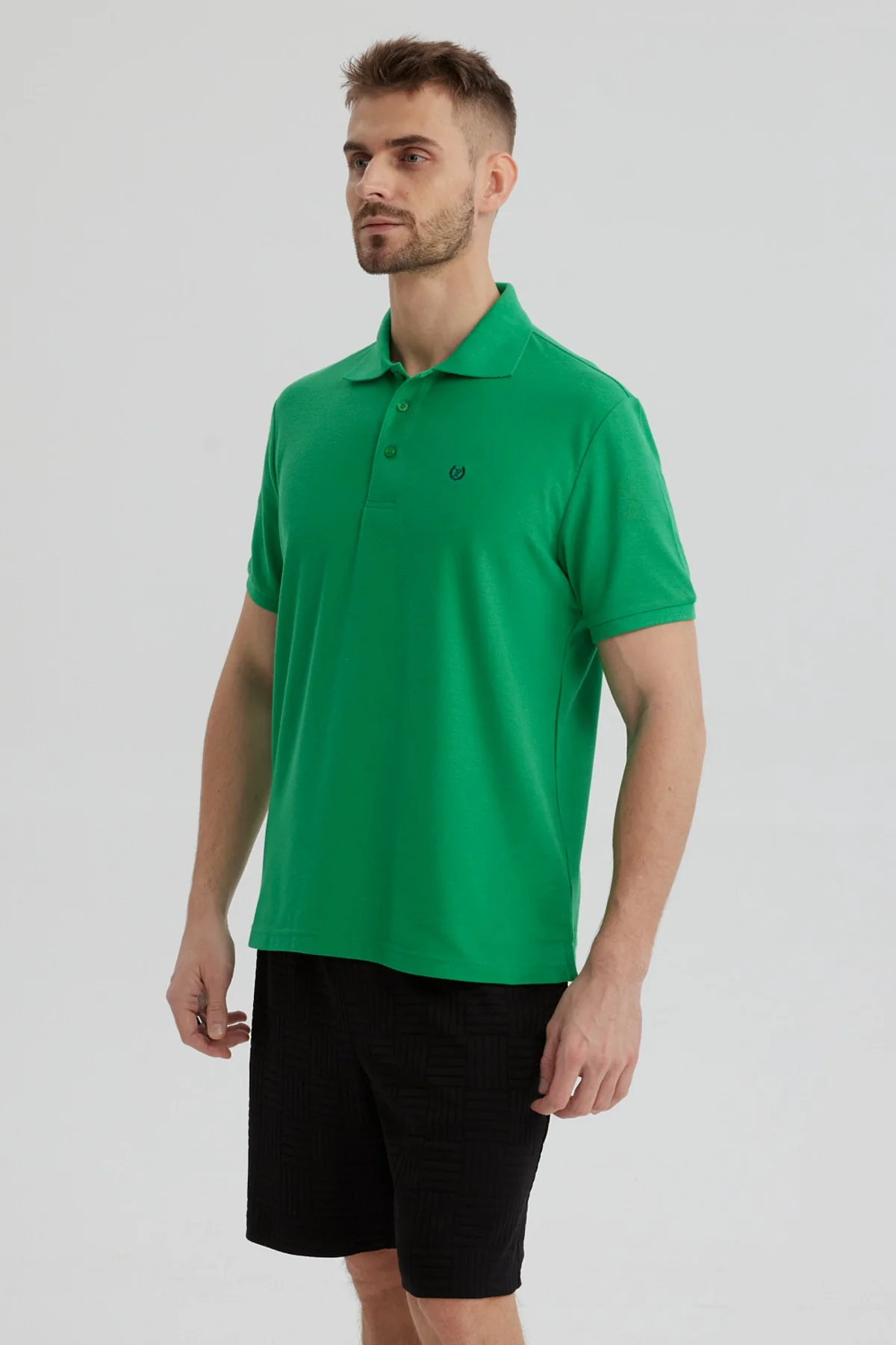 Polera Hombre Pique Básica Lisa Verde - Image 2