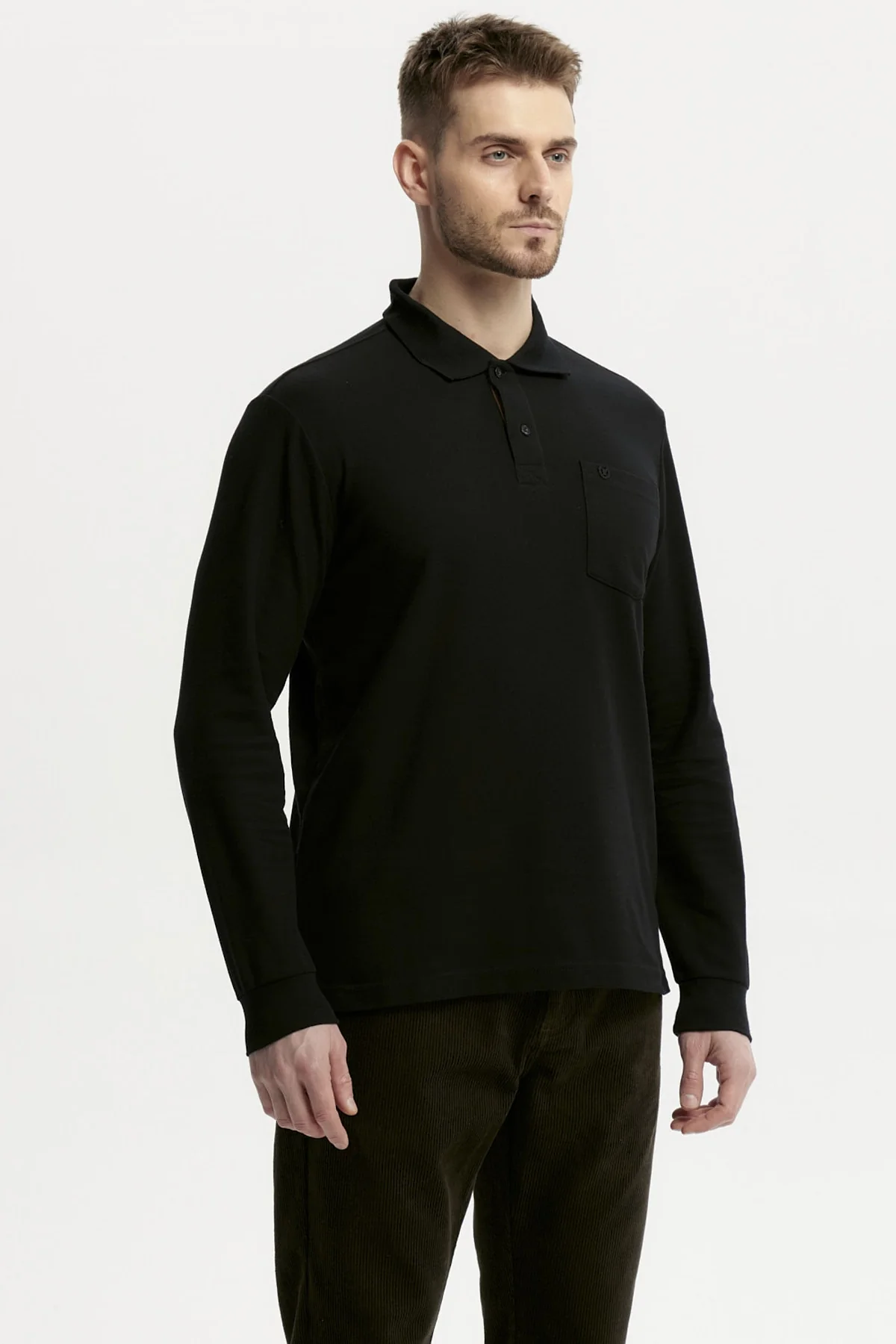 Polera Hombre Pique Básica Negro - Image 2