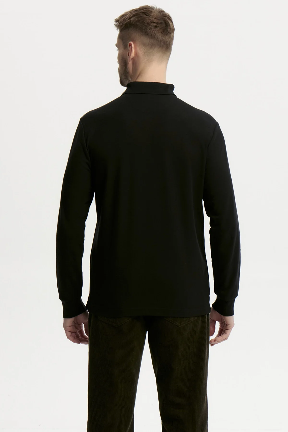 Polera Hombre Pique Básica Negro - Image 3