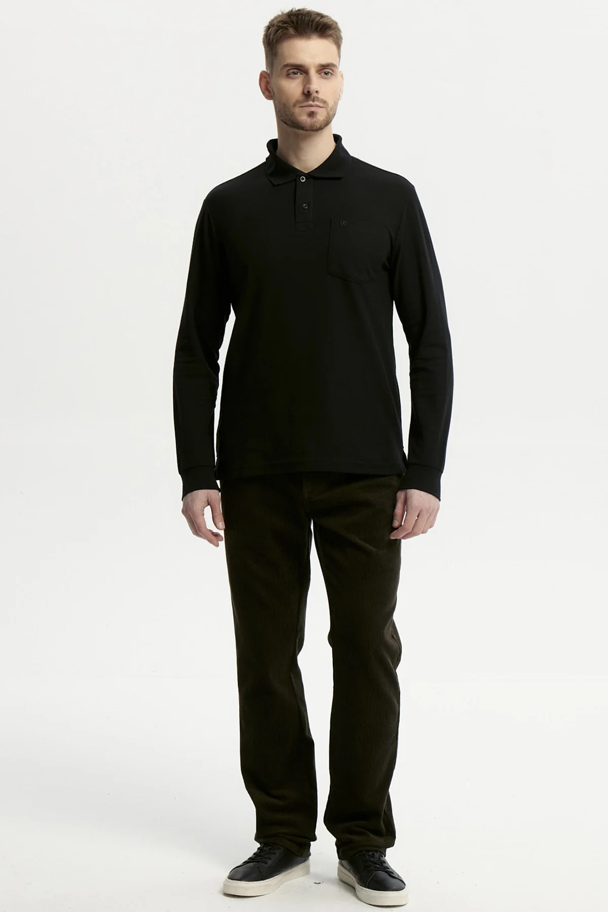 Polera Hombre Pique Básica Negro - Image 4