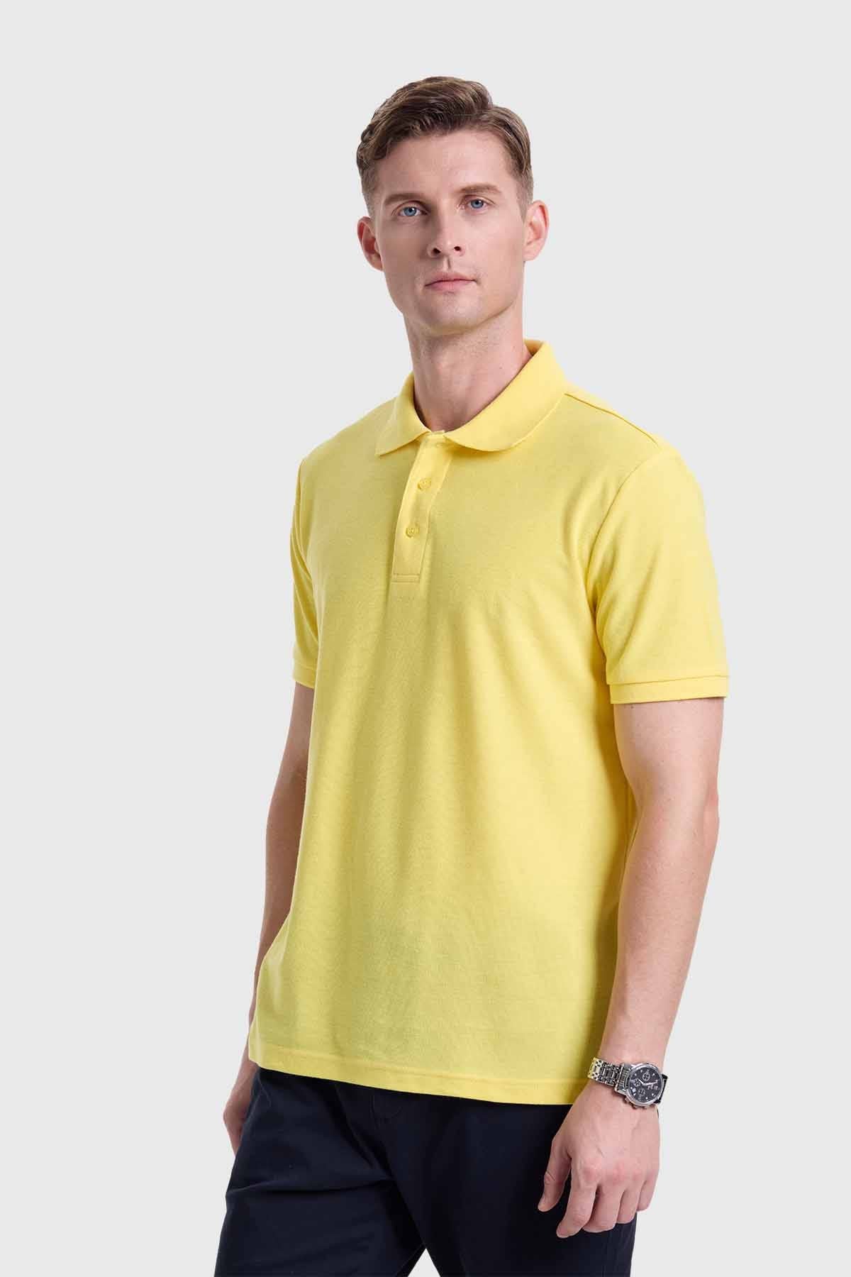Polera Hombre Piqué Básica Amarillo - Image 2