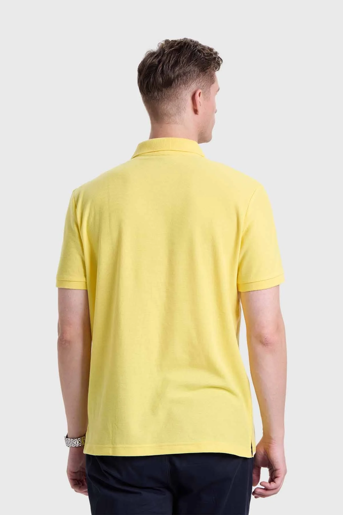 Polera Hombre Piqué Básica Amarillo - Image 3