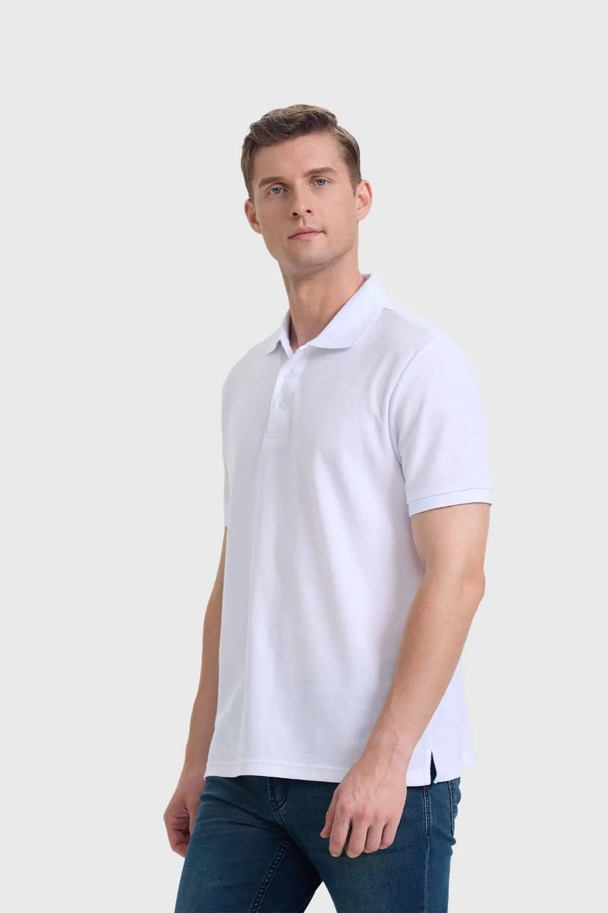 Polera Hombre Piqué Básica Blanco - Image 2