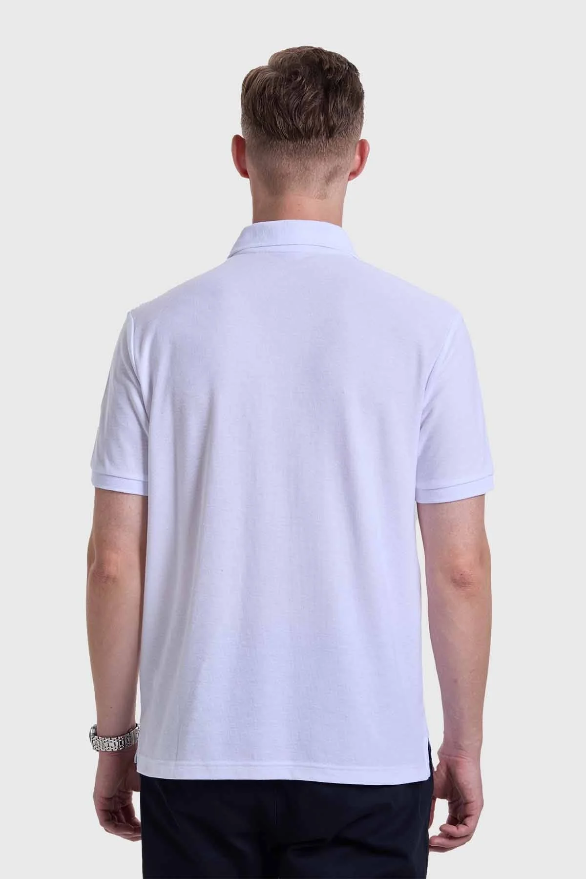 Polera Hombre Piqué Blanco - Image 3