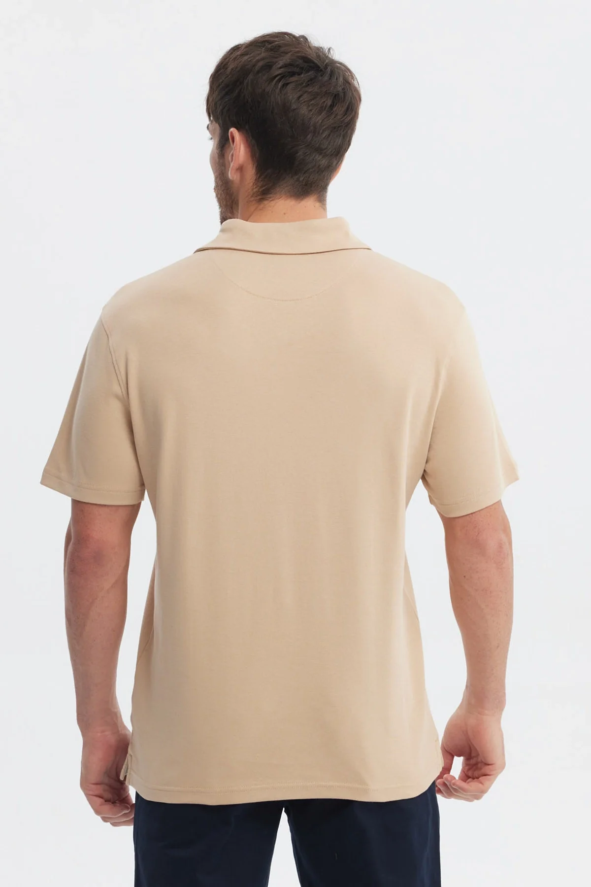 Polera Hombre Polo Lisa Beige - Image 3