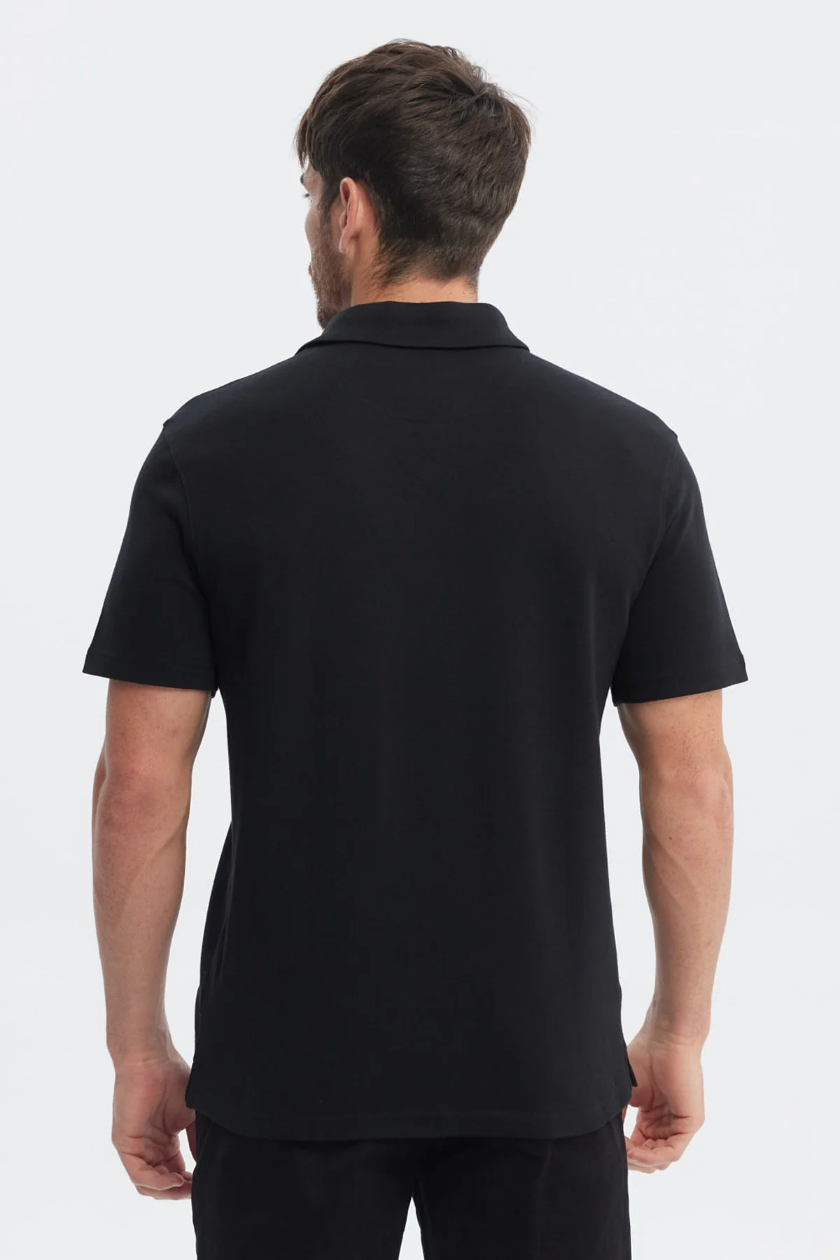 Polera Hombre Polo Lisa Negro - Image 3