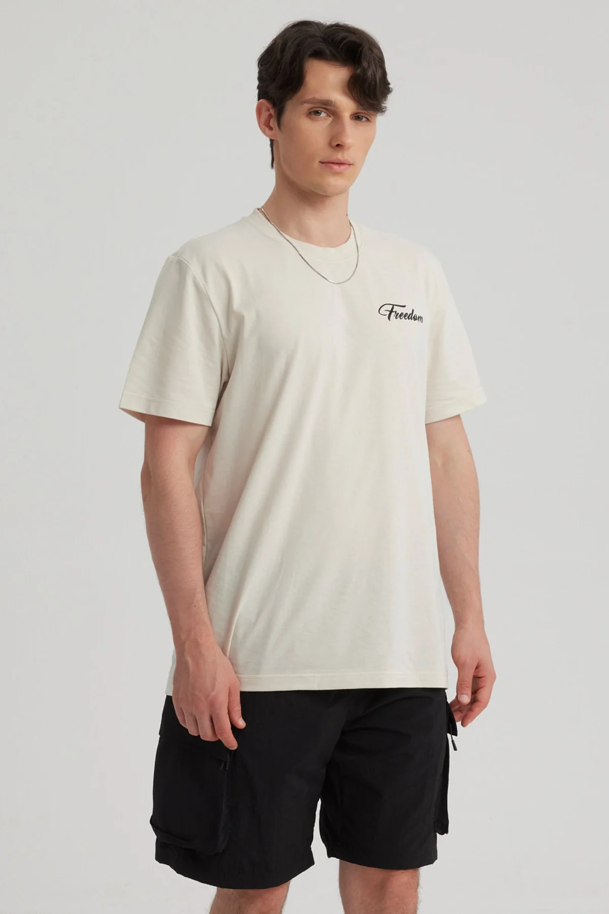 Polera Hombre Print Beach Crema - Image 2