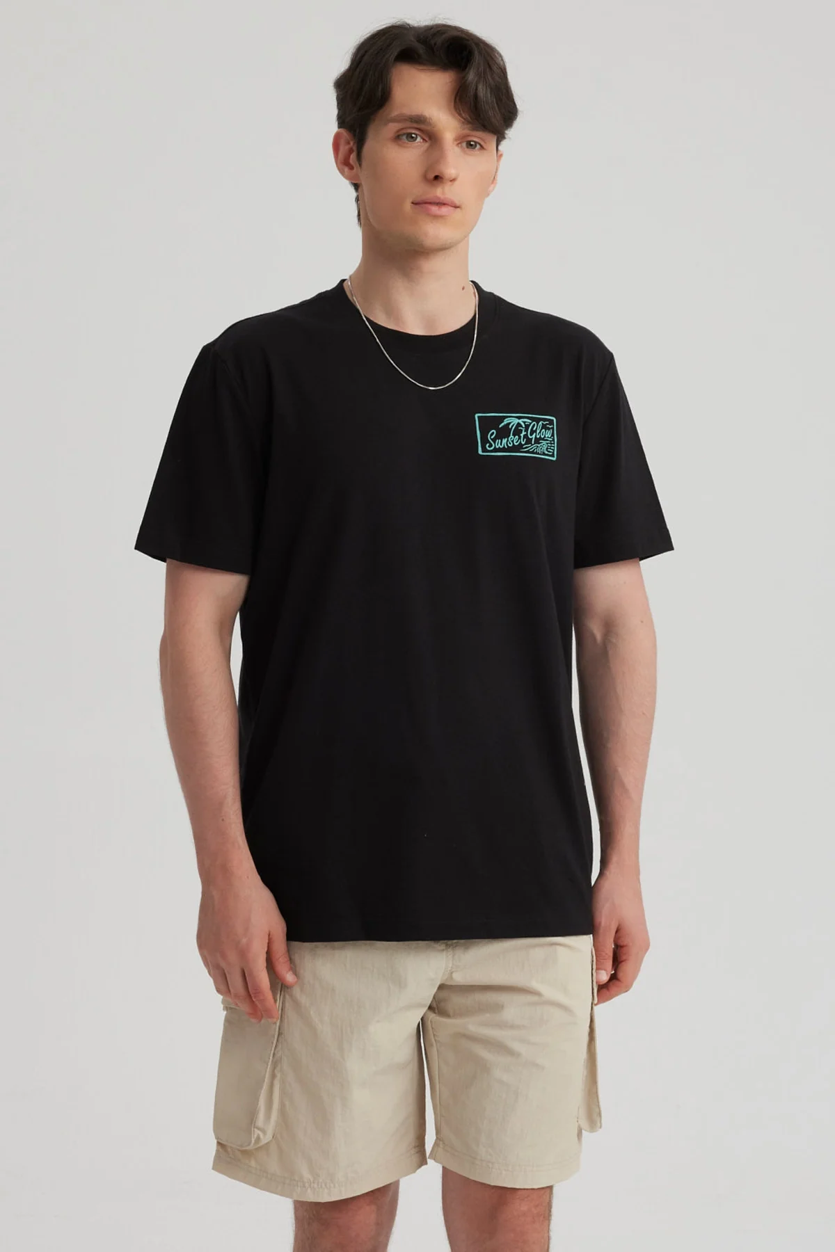 Polera Hombre Print Beach Negro