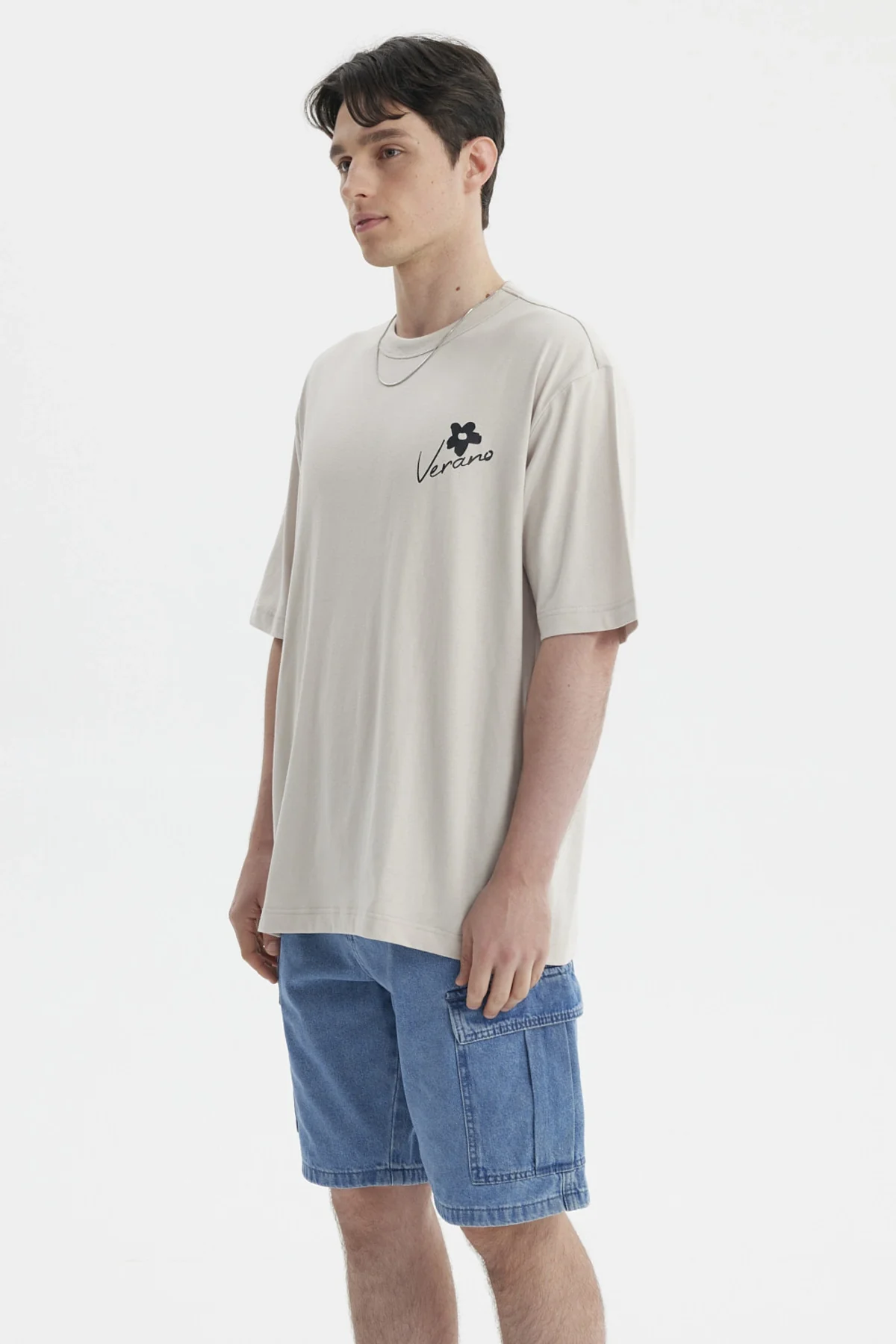 Polera Hombre Print Beige - Image 3