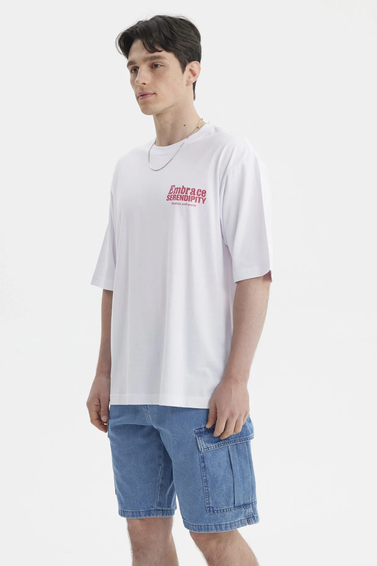 Polera Hombre Print Blanco / Rosado - Image 3