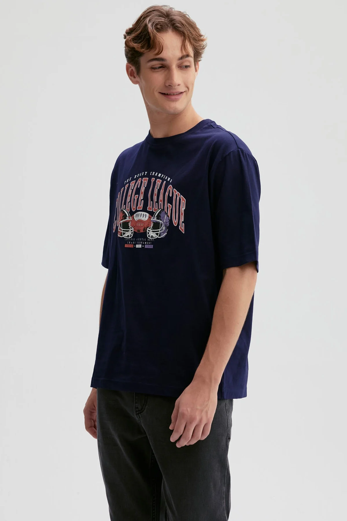 Polera Hombre Print Central Azul - Image 2