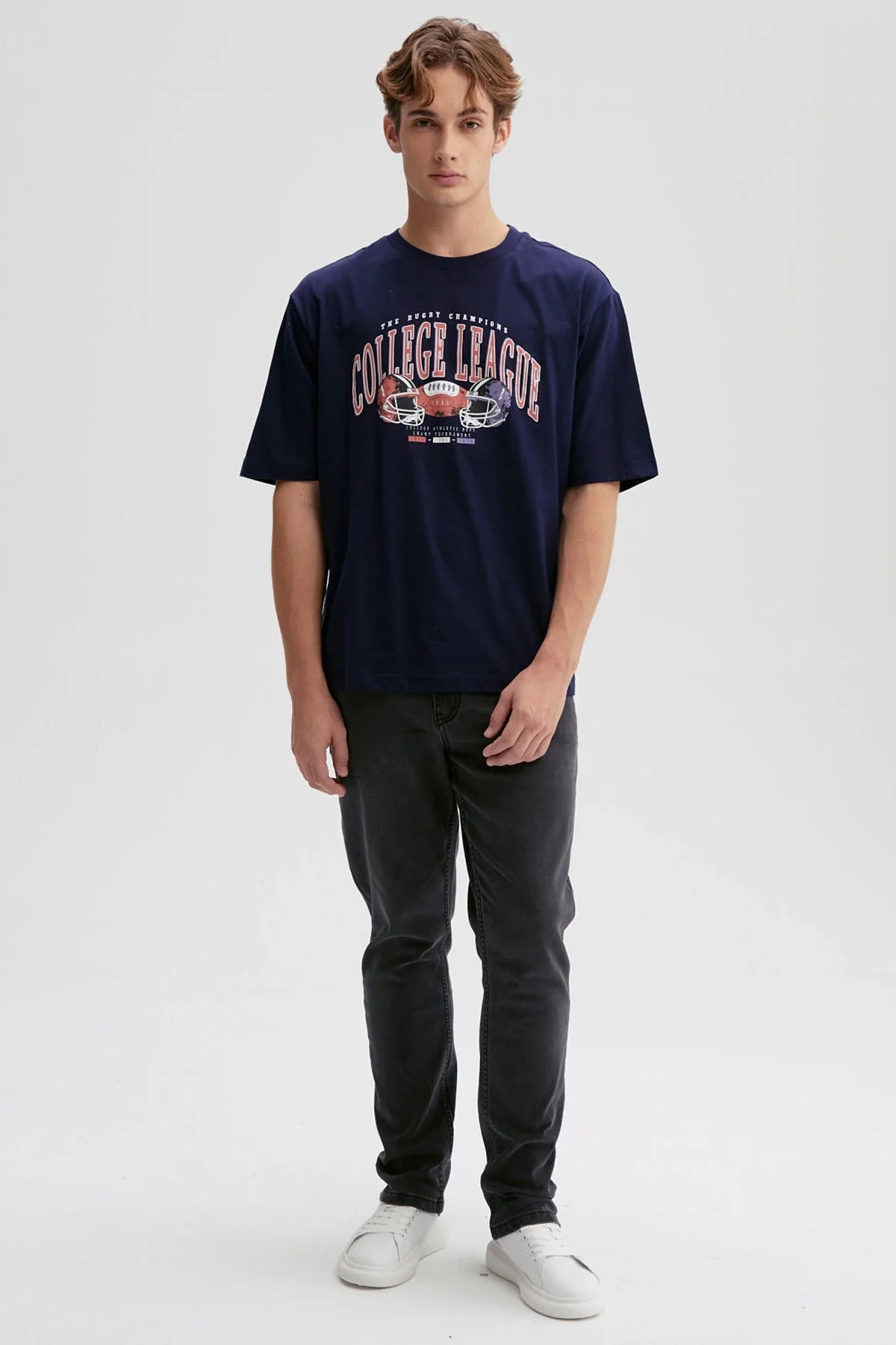 Polera Hombre Print Central Azul - Image 4