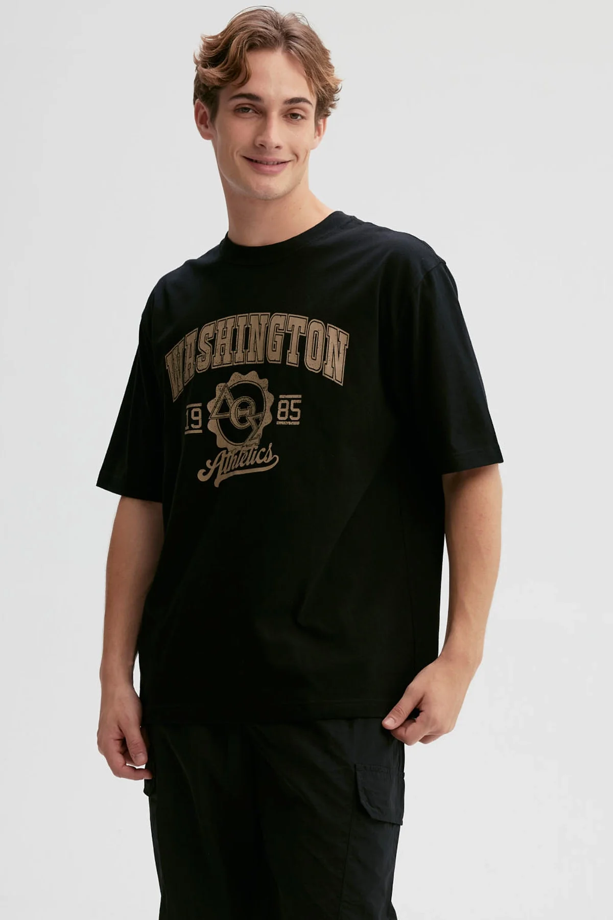 Polera Hombre Print Central Negro