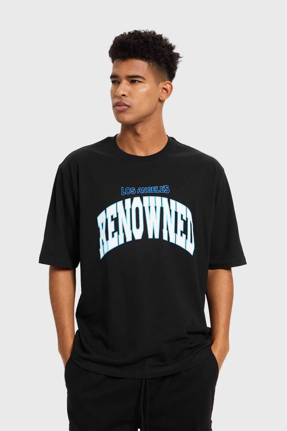 Polera Hombre Print College Negro - Image 2