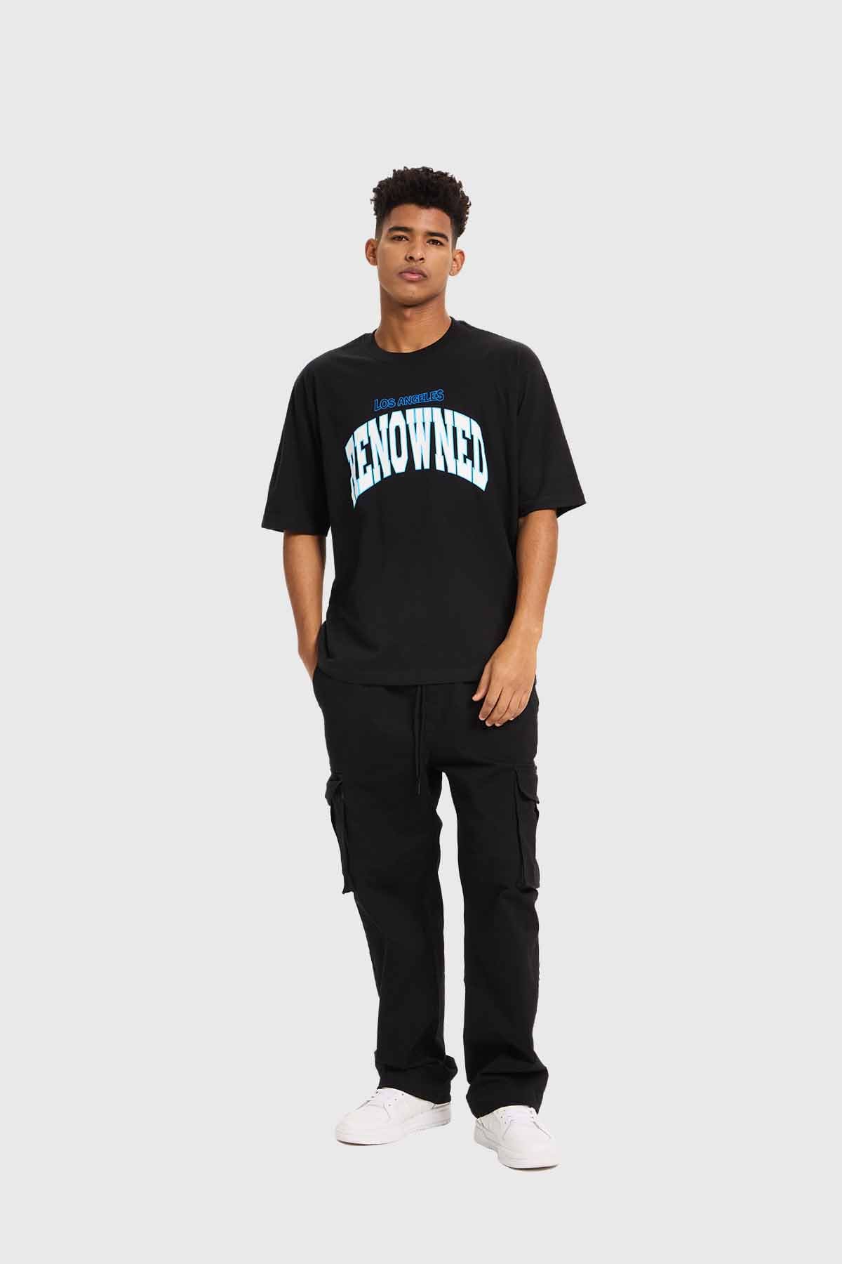 Polera Hombre Print College Negro - Image 4