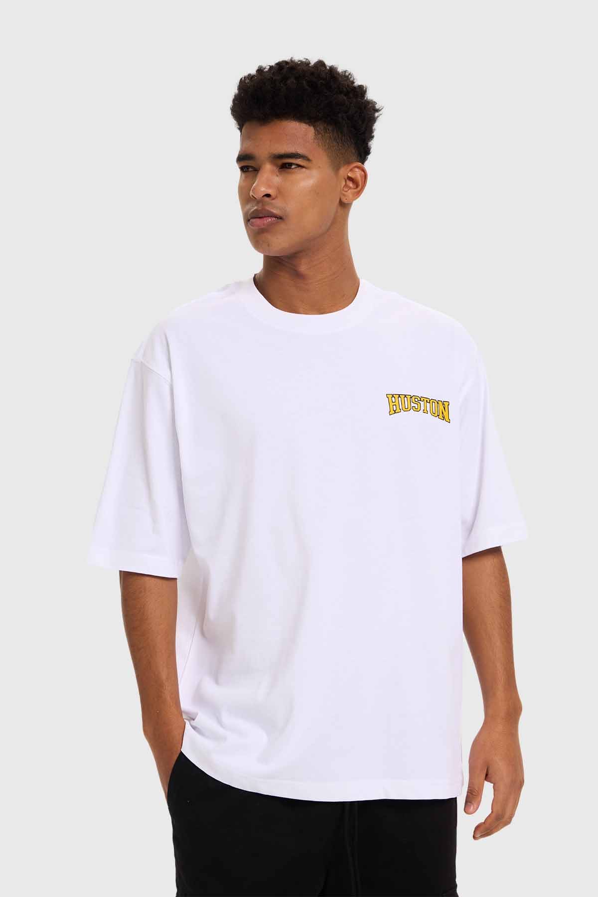 Polera Hombre Print Flamas Blanco - Image 2