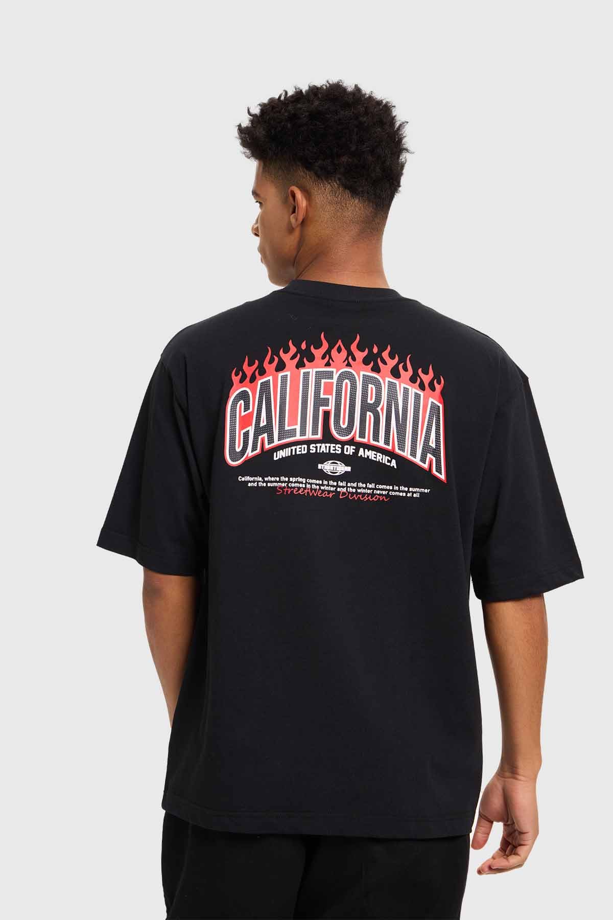 Polera Hombre Print Flamas Negro - Image 3