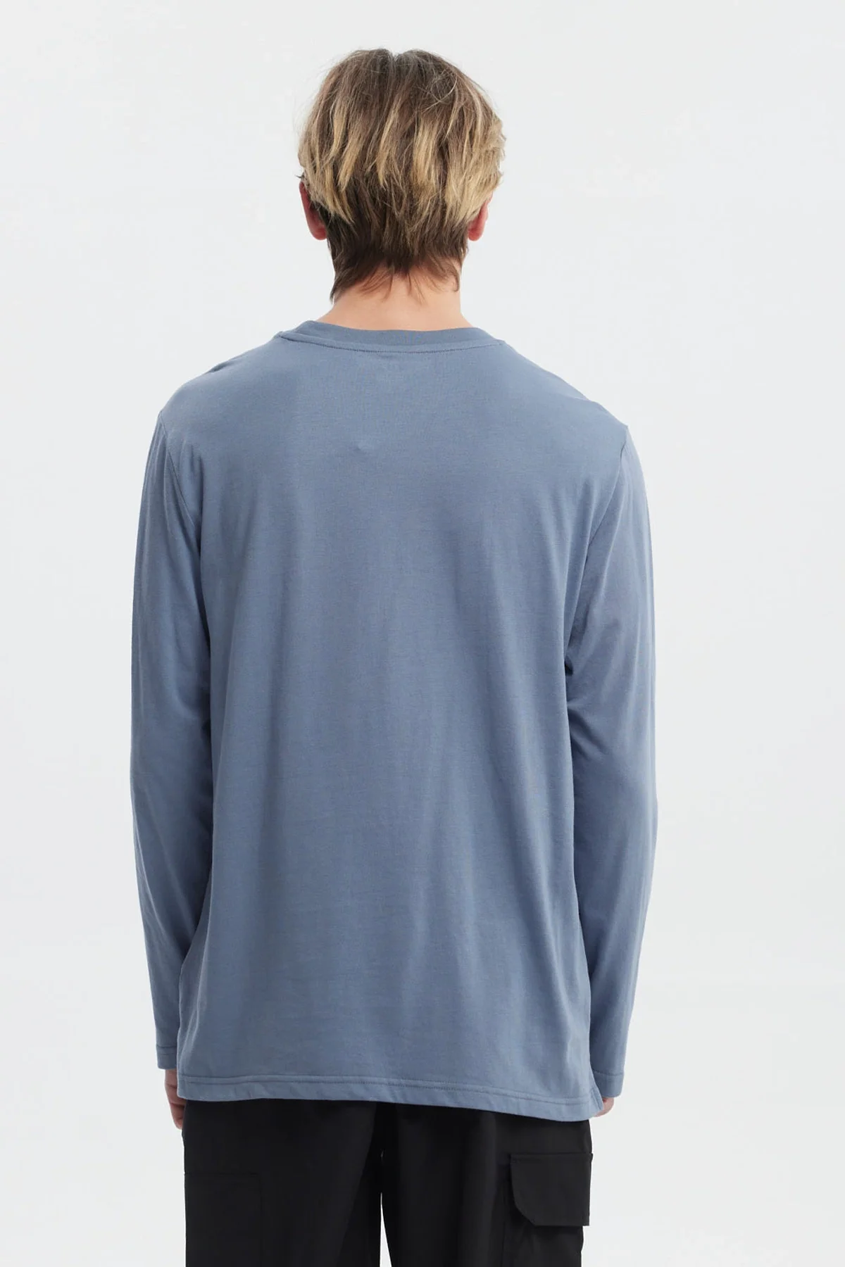 Polera Hombre Print Frontal Azul Piedra - Image 3