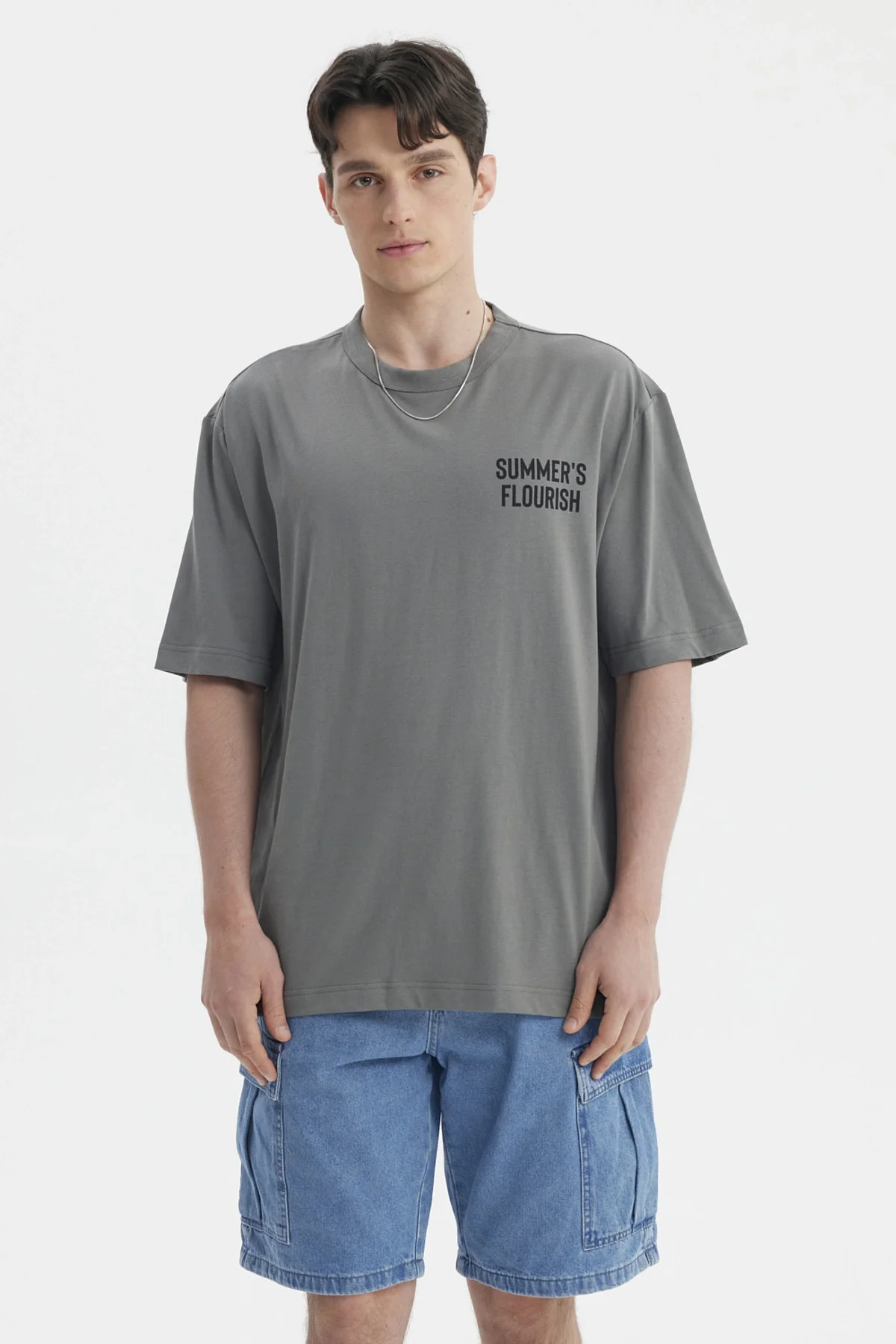 Polera Hombre Print Gris