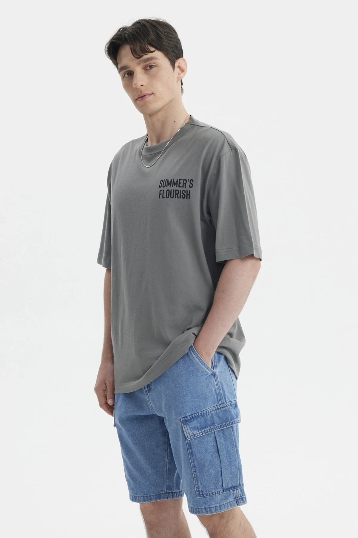 Polera Hombre Print Gris - Image 3