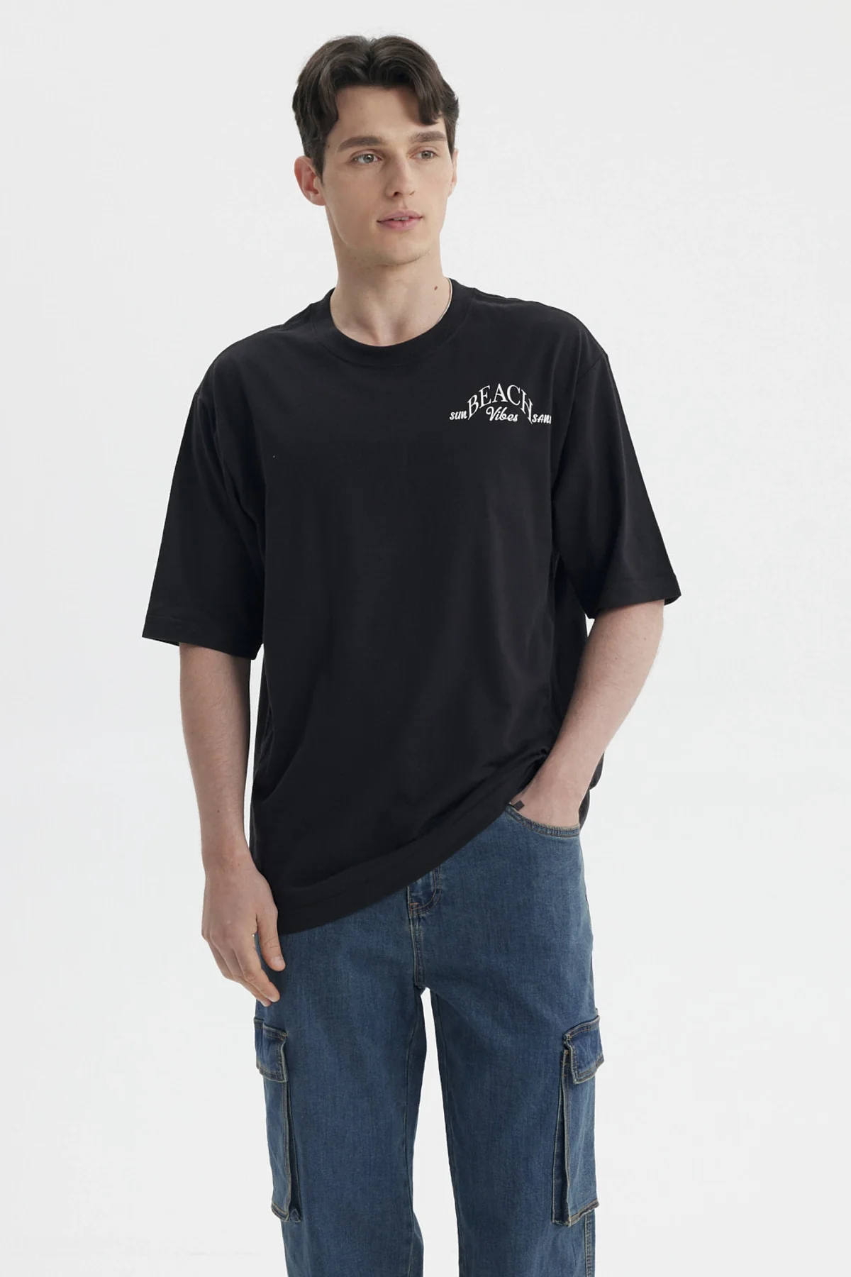 Polera Hombre Print Negro