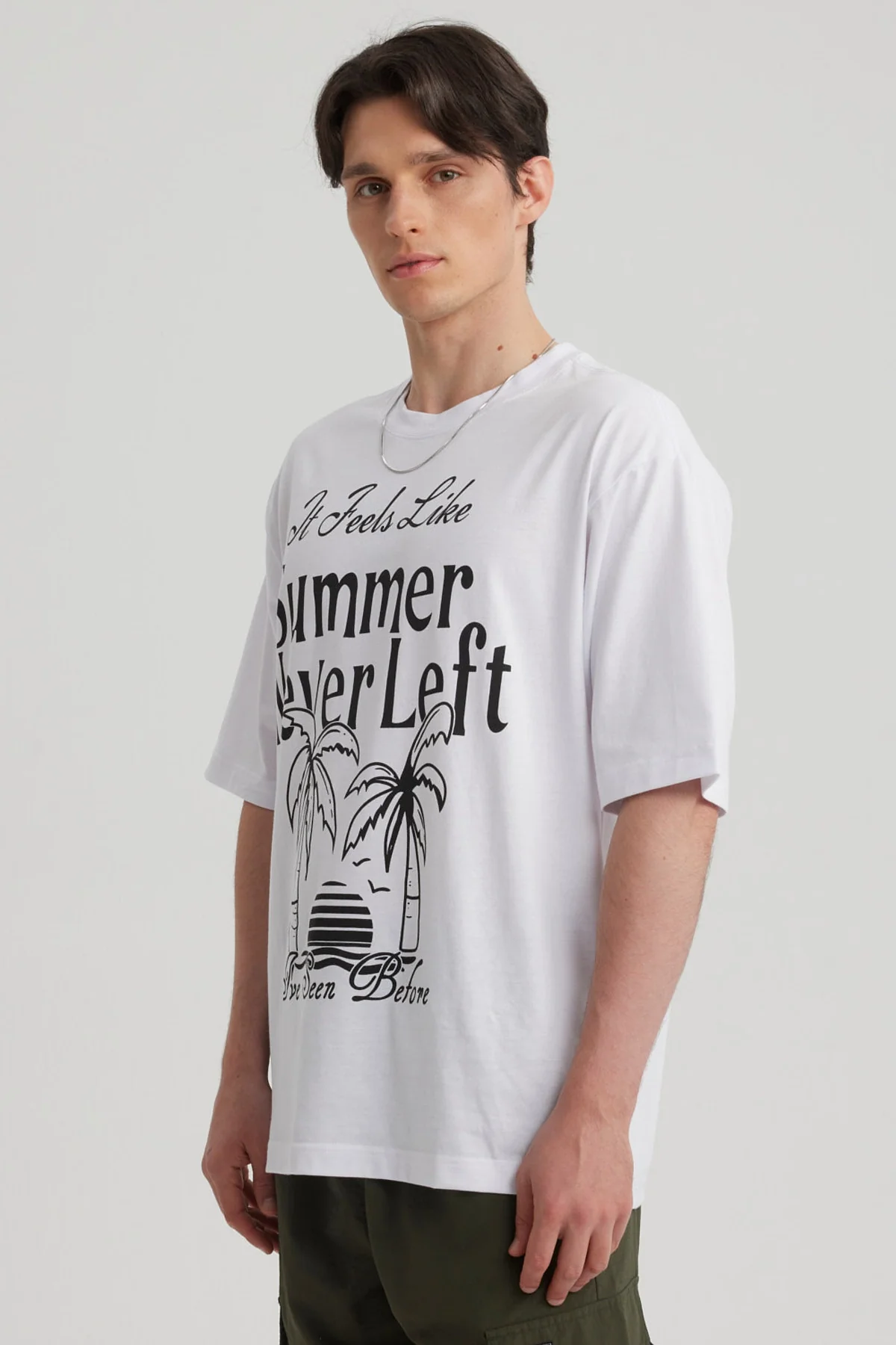 Polera Hombre Print Oversize Blanco - Image 2