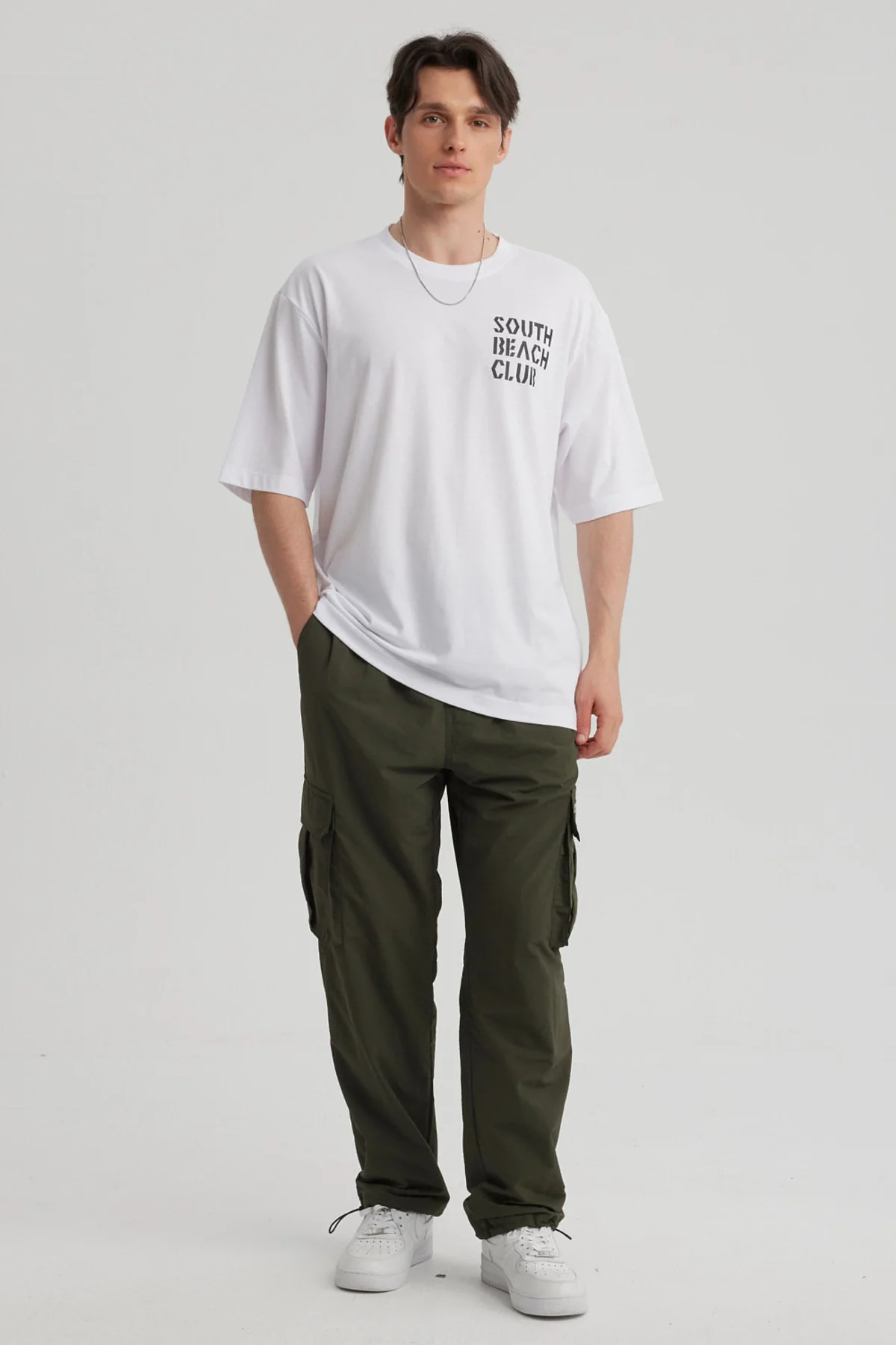 Polera Hombre Print Oversize Blanco - Image 4
