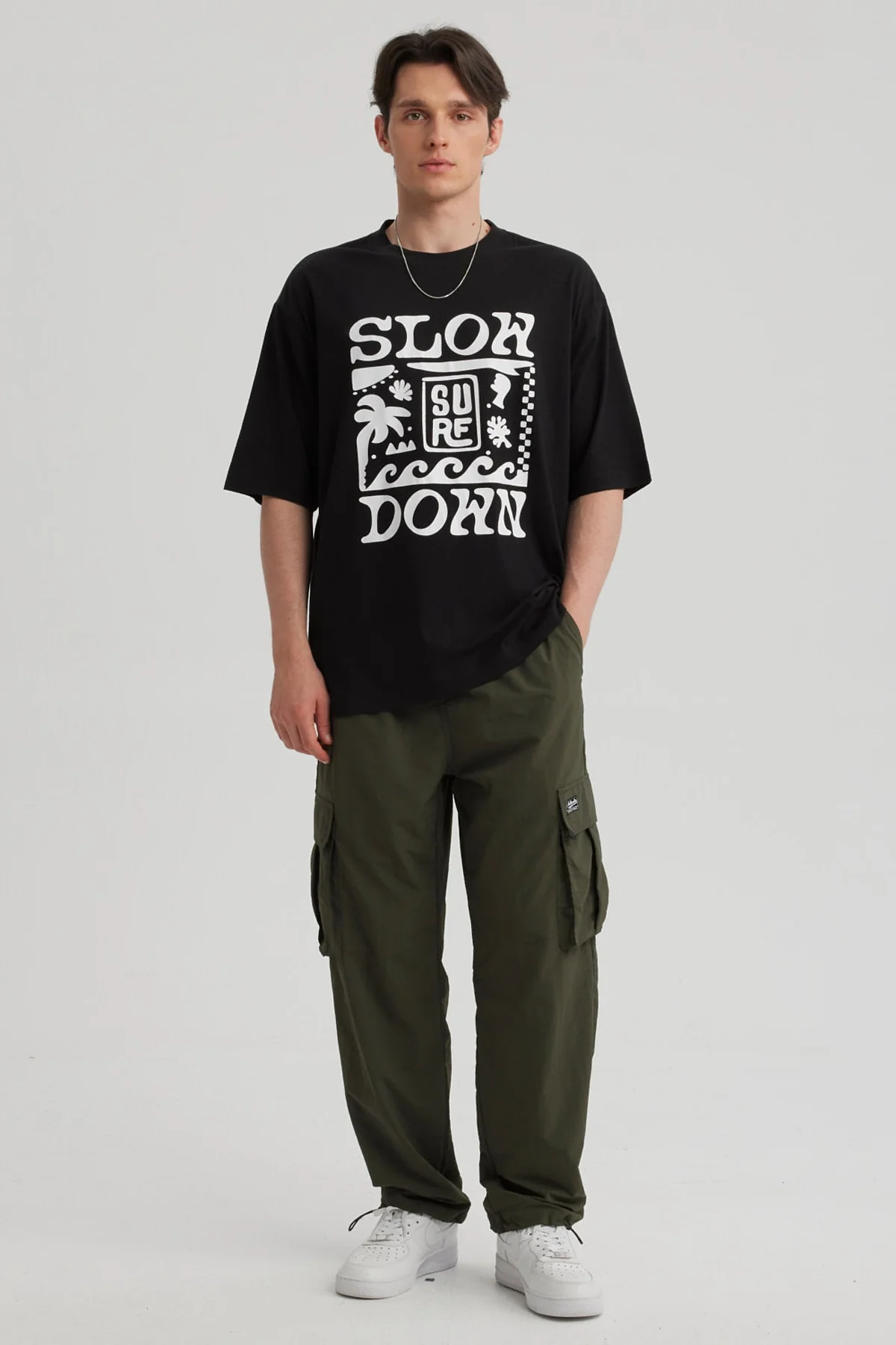 Polera Hombre Print Oversize Negro - Image 4