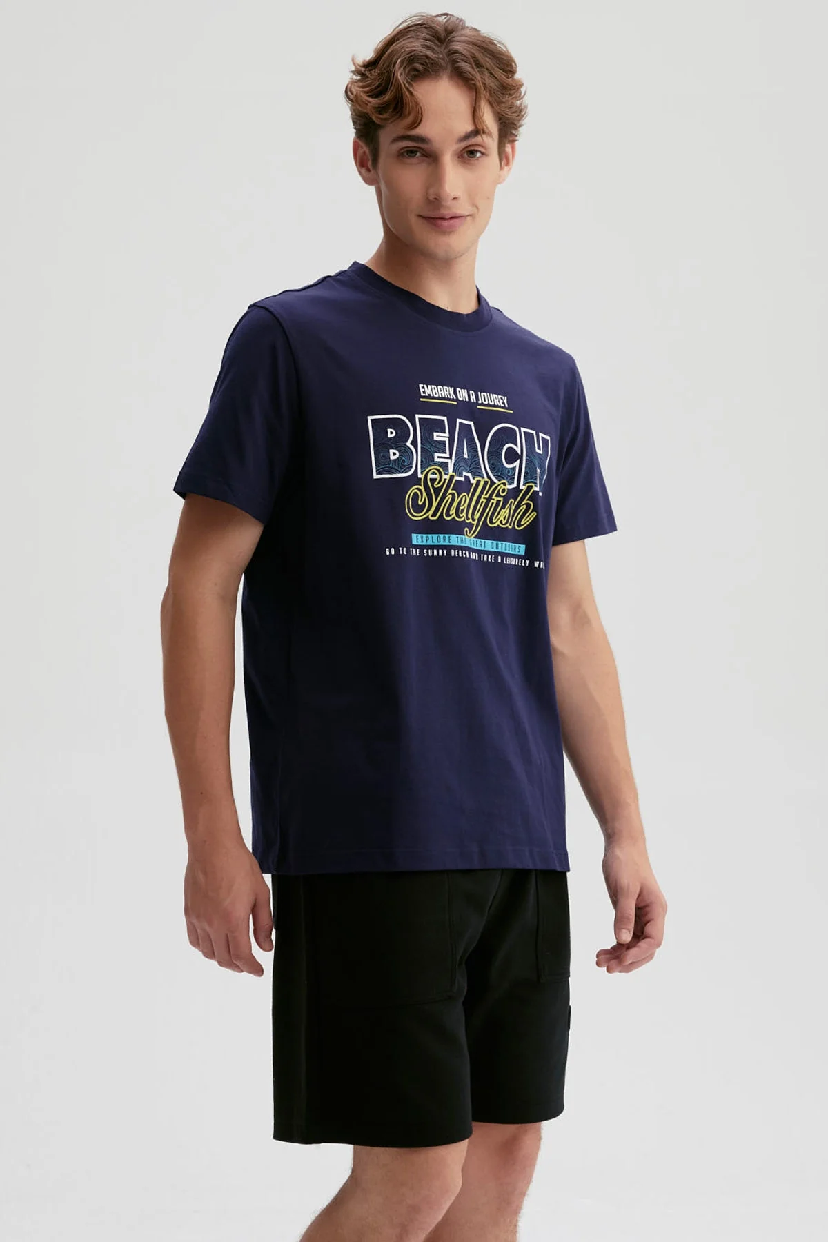 Polera Hombre Print Posicional Azul - Image 3