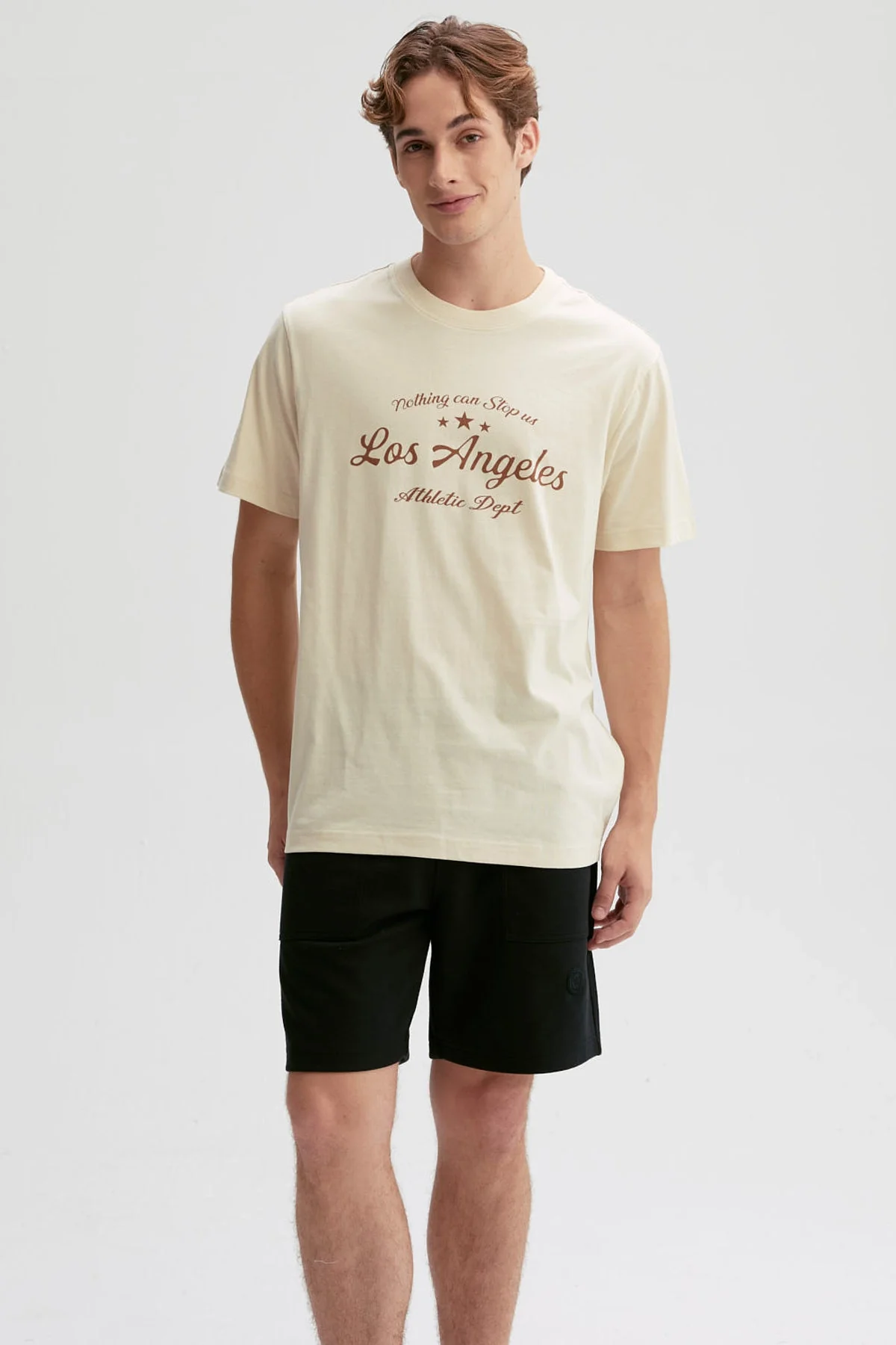 Polera Hombre Print Posicional Beige