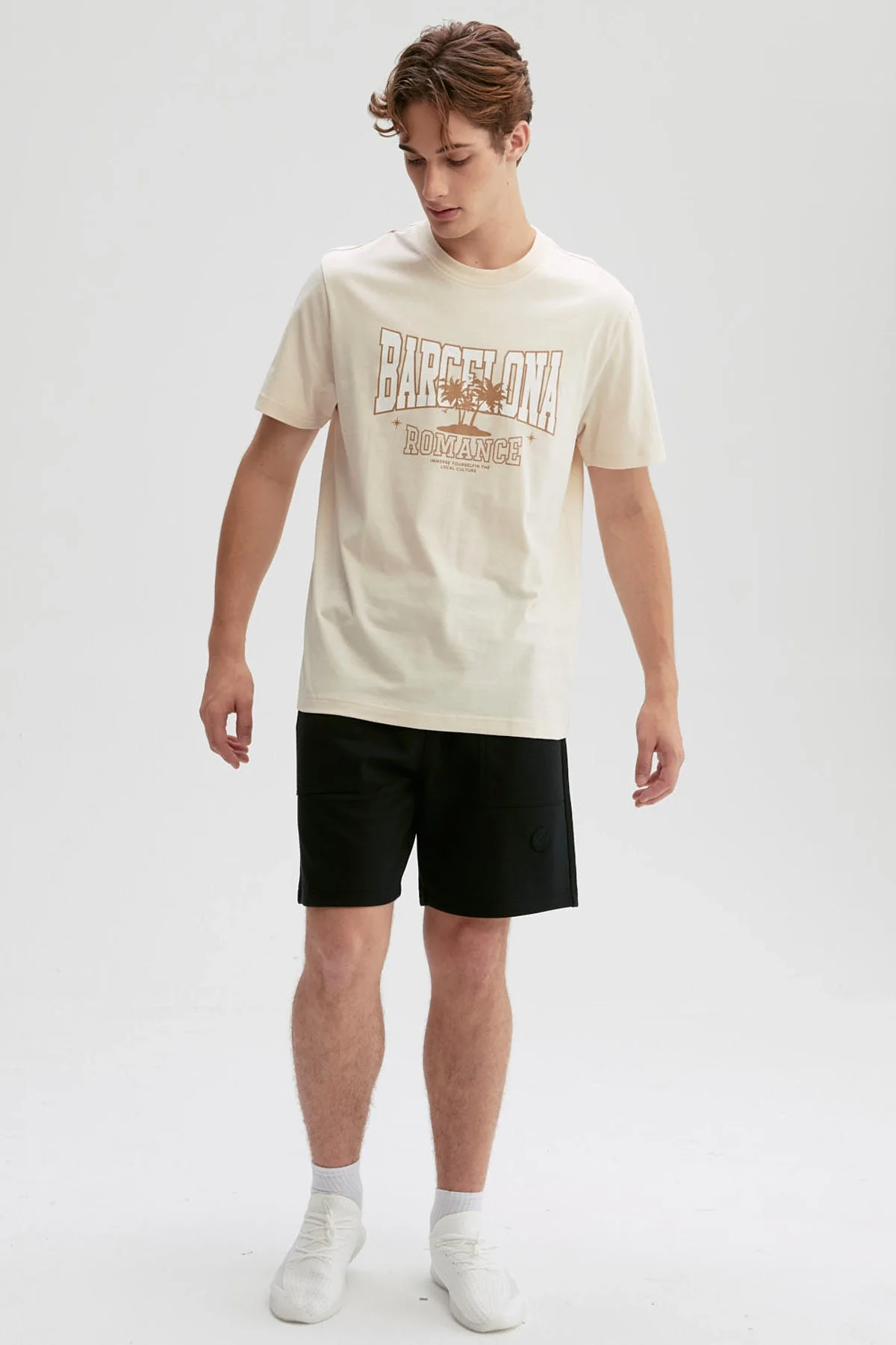 Polera Hombre Print Posicional Beige - Image 4