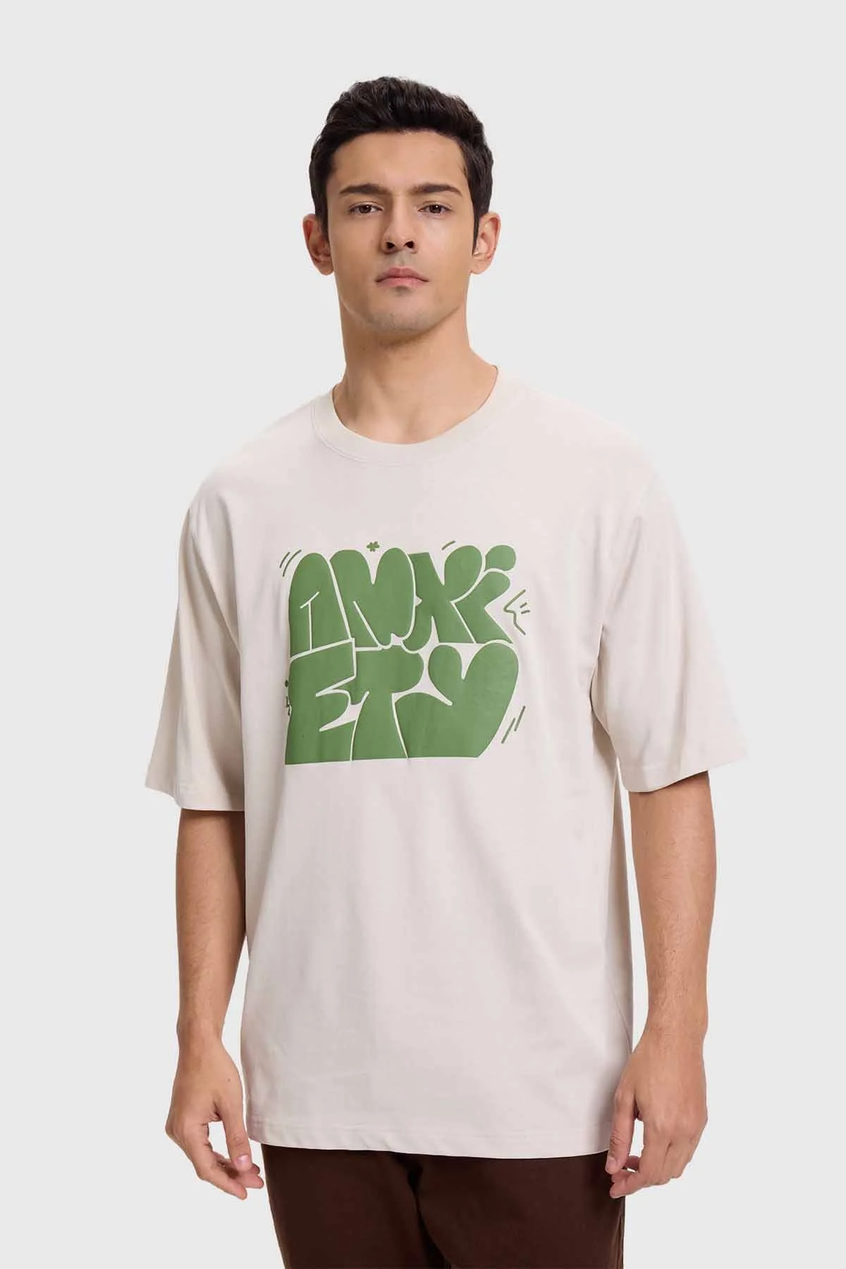 Polera Hombre Print Puff Beige