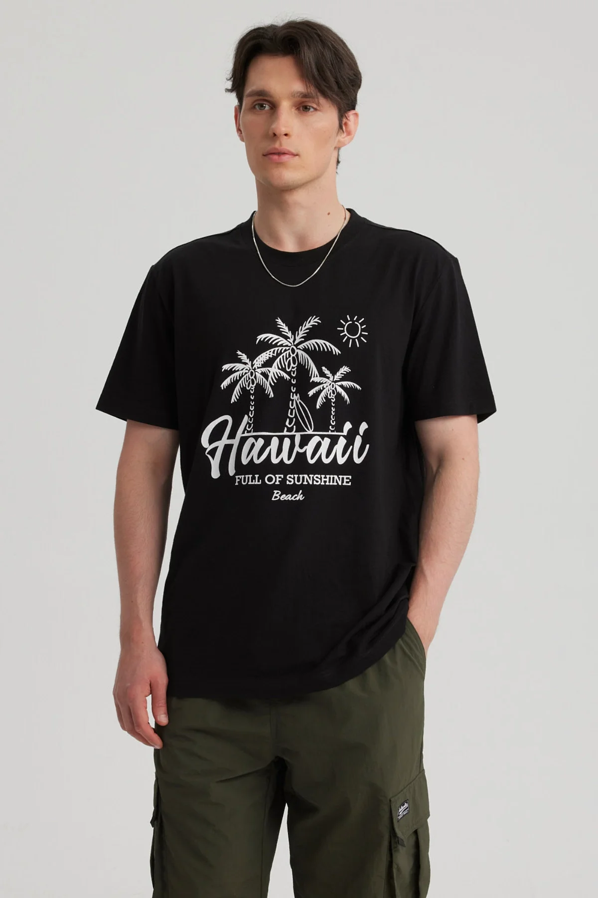 Polera Hombre Print Regular Fit Negro